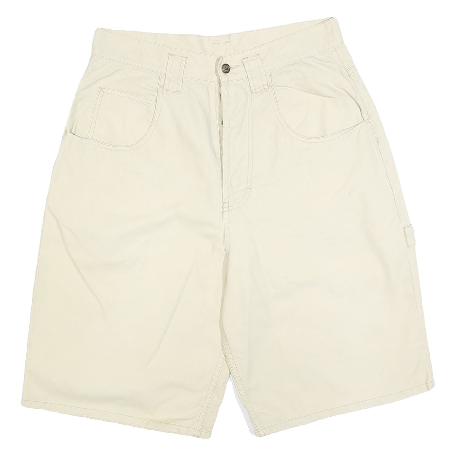 GARRY Womens Shorts Cream Casual Plain L W32 Cotton Blend Comfort Fit Refurbished - N/A refurbished available on Cerqular