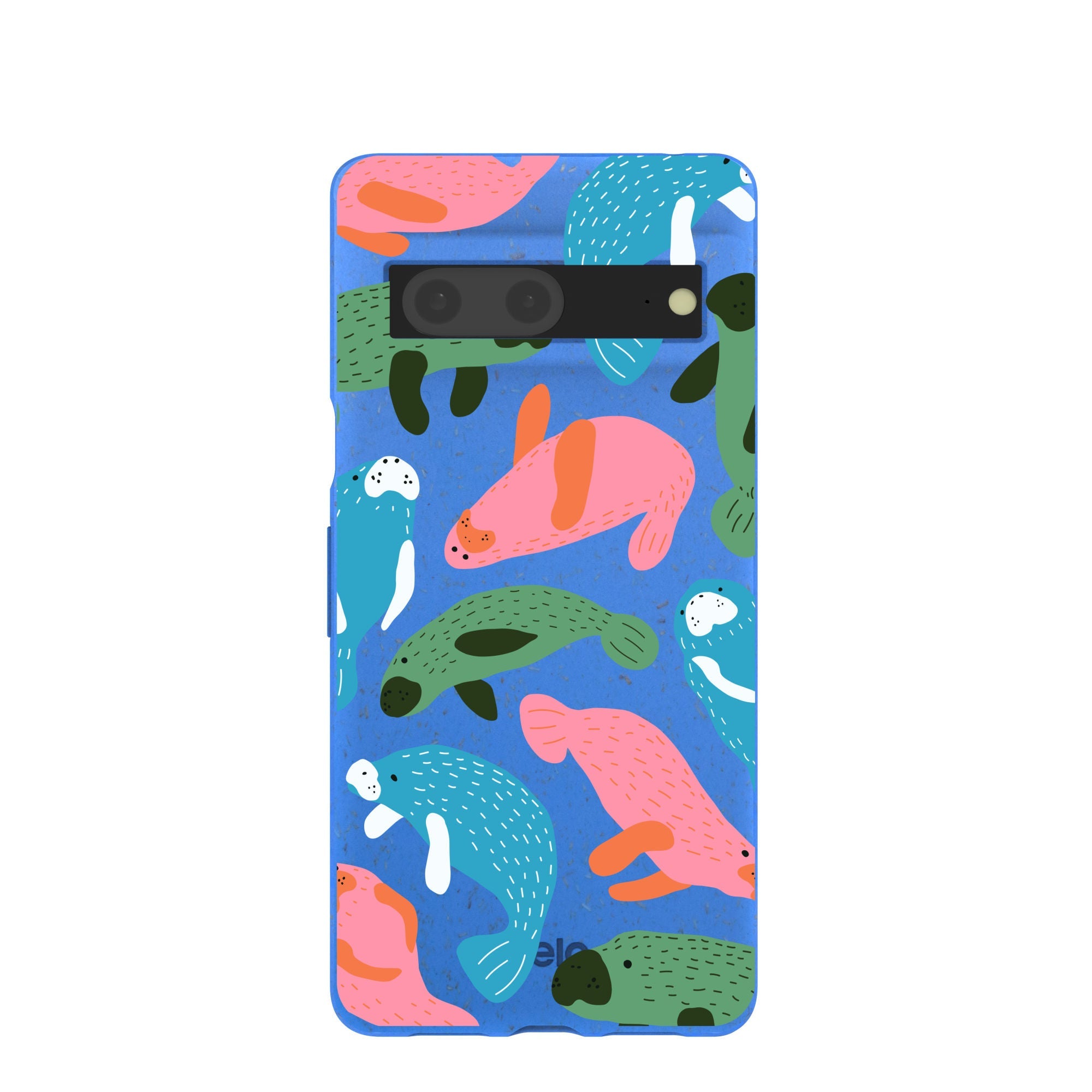 Electric Blue Sea Cows Google Pixel 7 Case Refurbished - Pela Case refurbished available on Cerqular