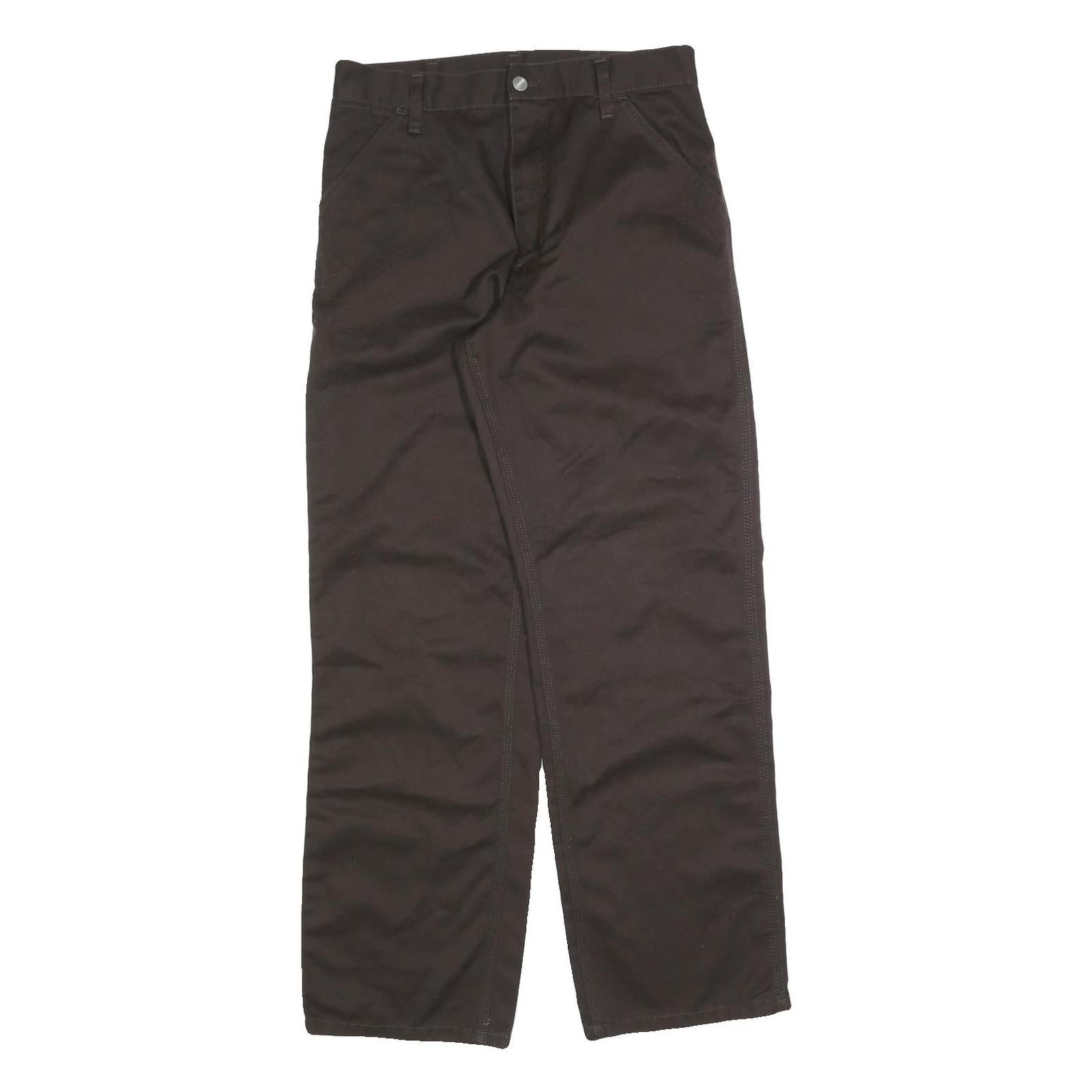 CARHARTT Mens Cotton Blend Brown Regular Fit Straight Trousers W29 L32 Workwear Refurbished - N/A refurbished available on Cerqular