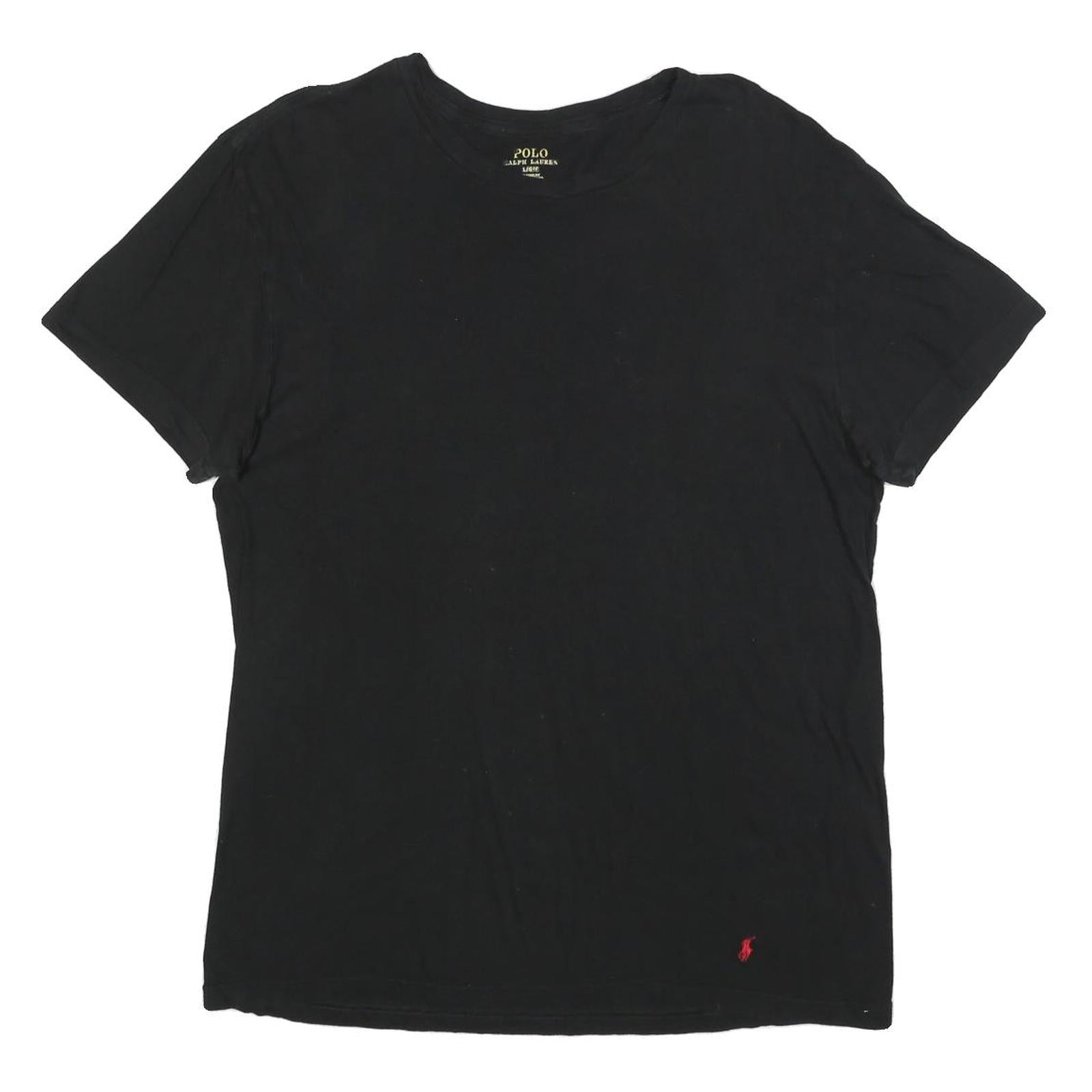 POLO RALPH LAUREN Mens Black Graphic T-Shirt L Short Sleeve Crew Neck Cotton Refurbished - N/A refurbished available on Cerqular