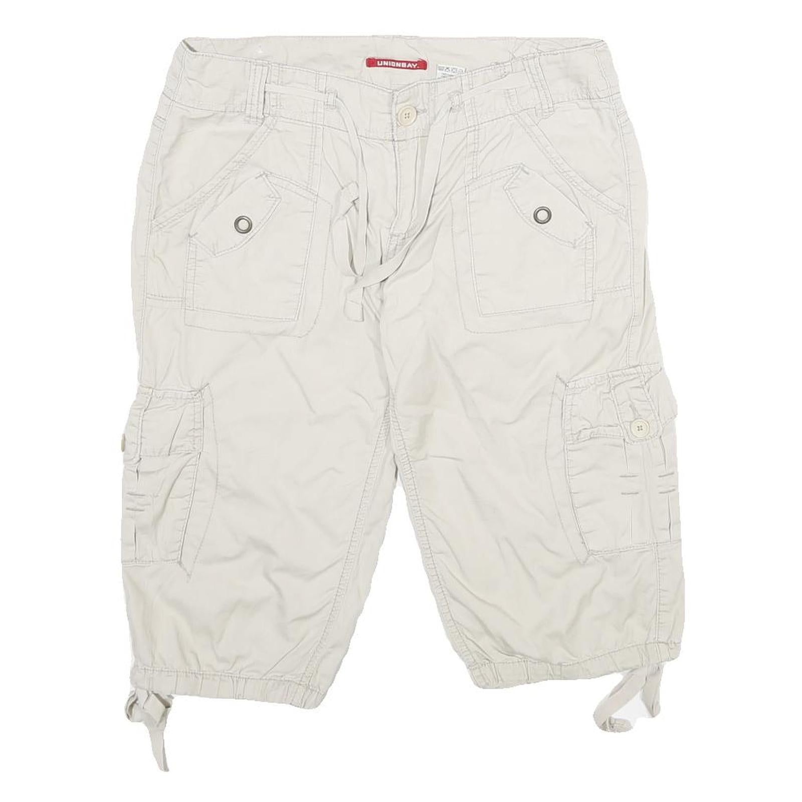 UNION BAY Womens Shorts Beige Cargo Cotton M W32 Casual Pocketed Summer Refurbished - N/A refurbished available on Cerqular