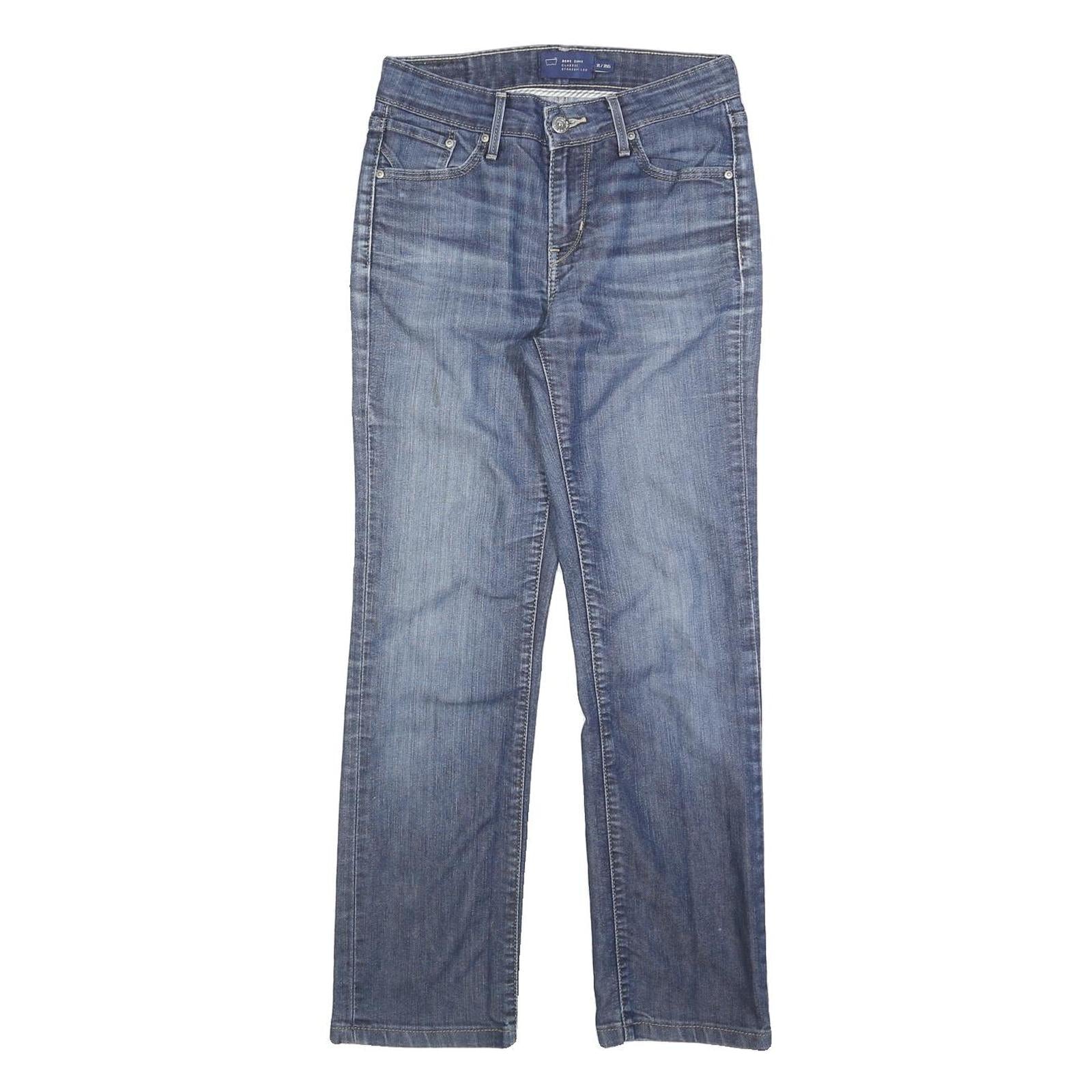 LEVI'S Womens Classic Blue Straight Denim Medium W26 L28 Button Closure Jeans Refurbished - N/A refurbished available on Cerqular