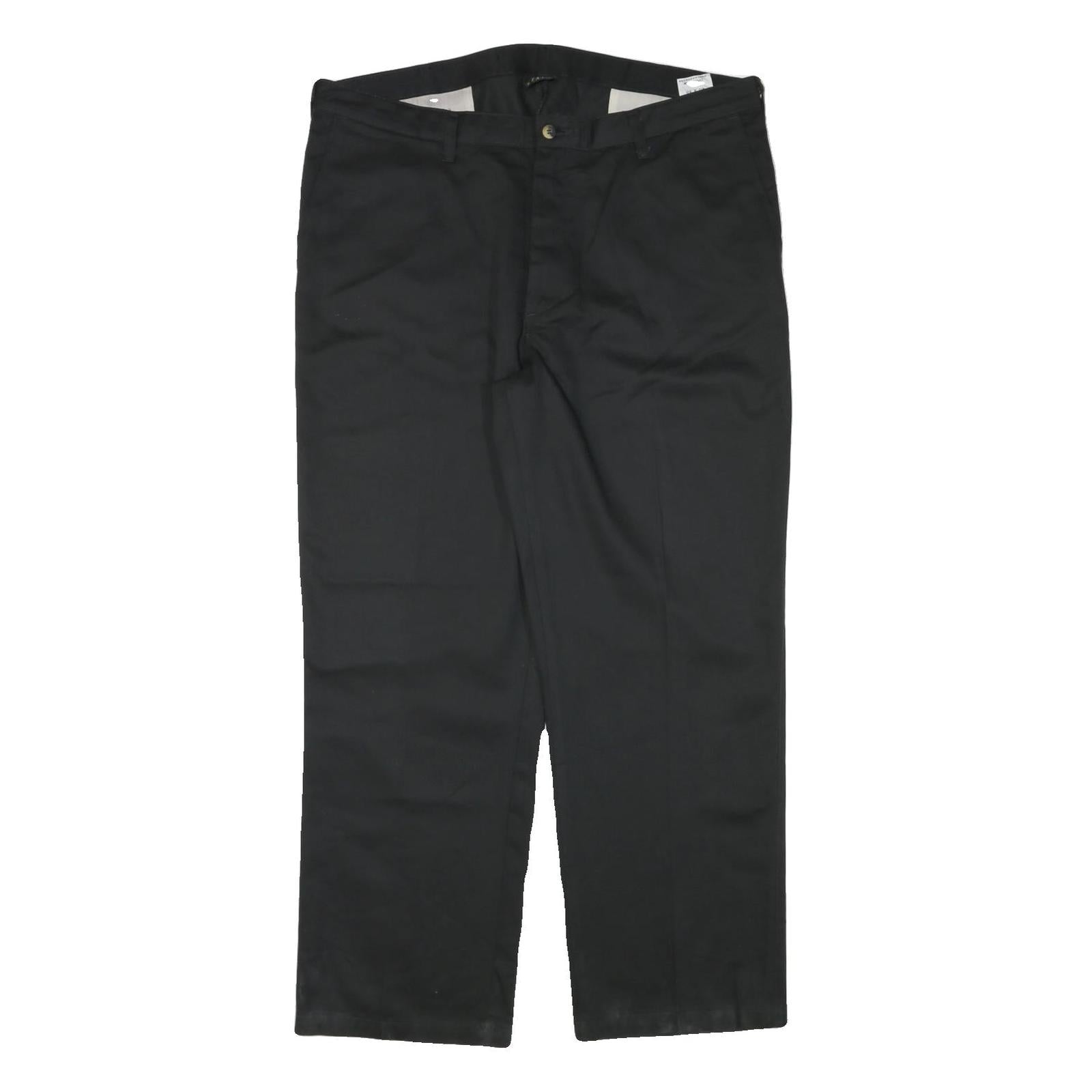 WRANGLER Mens Black Regular Fit Straight Leg Trousers W40 L30 Cotton Blend Zip Refurbished - N/A refurbished available on Cerqular