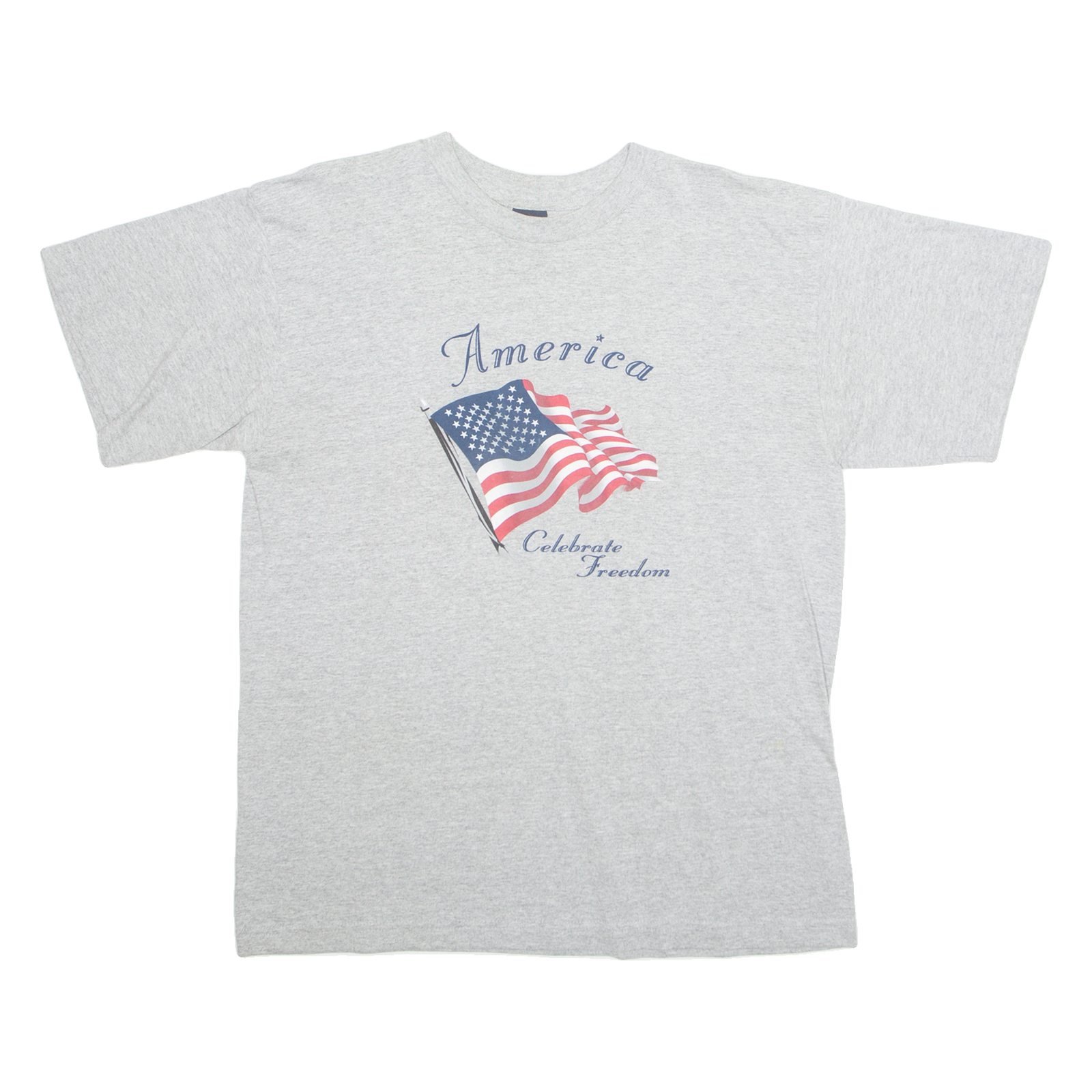Celebrate Freedom Mens T-Shirt Grey USA L Refurbished - N/A refurbished available on Cerqular