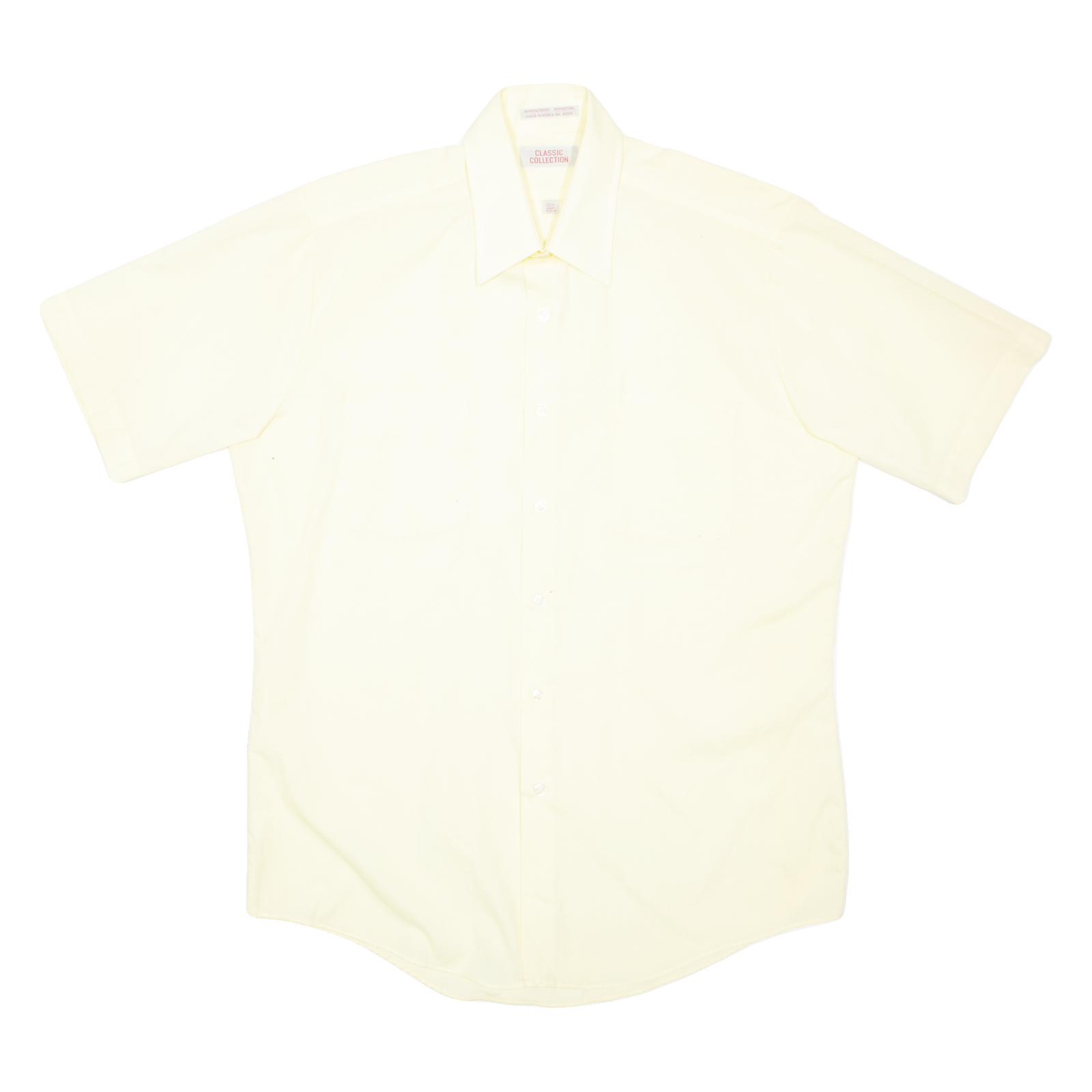 CLASSIC COLLECTION Mens Plain Shirt Yellow M Refurbished - N/A refurbished available on Cerqular