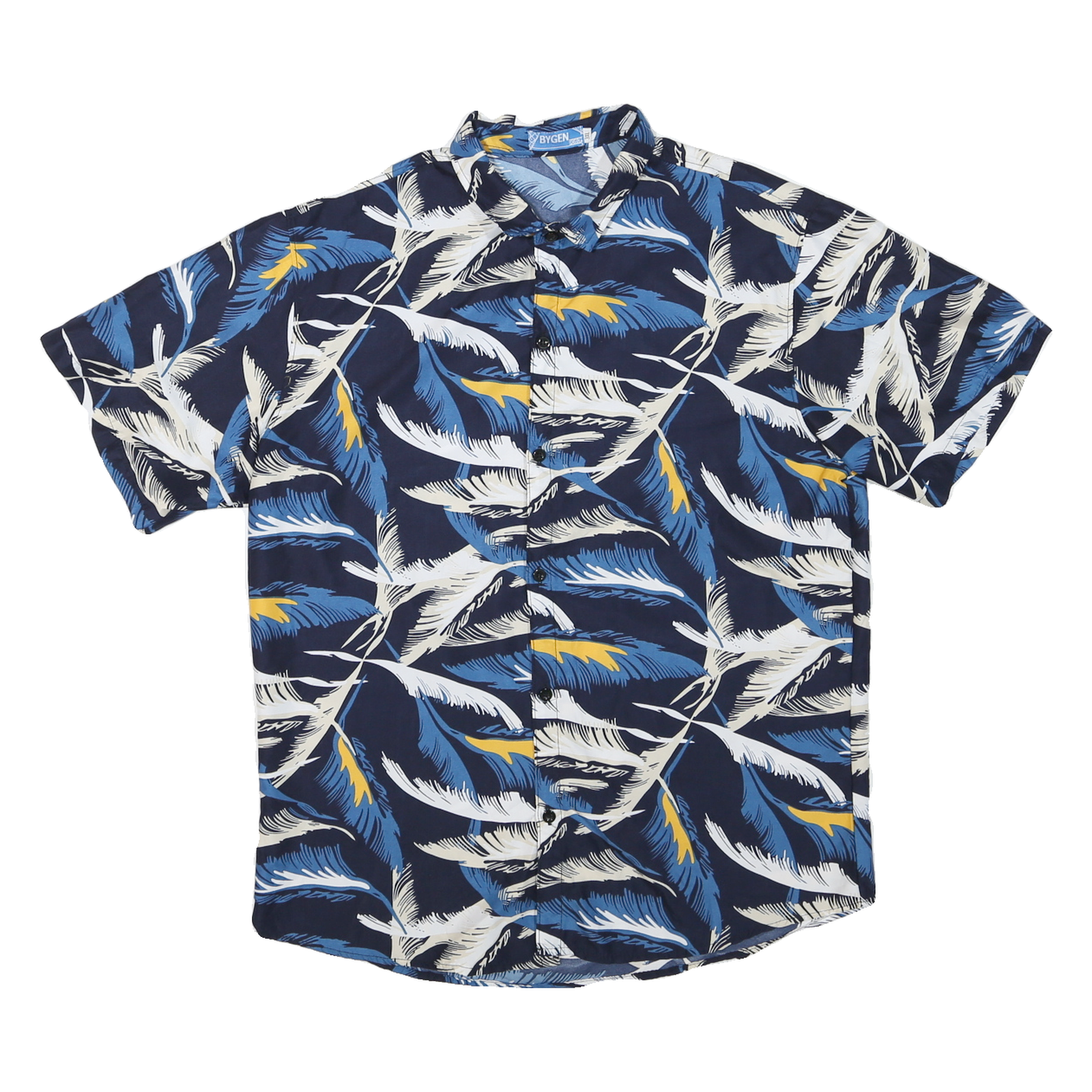 BYGEN Mens Blue & White Floral Cotton Blend Shirt 3XL Casual Summer Beachwear Refurbished - N/A refurbished available on Cerqular