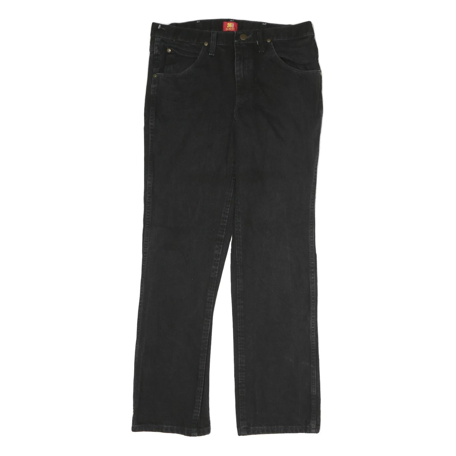 WRANGLER Mens Jeans Black Slim Straight Denim W32 L31 Classic Casual Wear Refurbished - N/A refurbished available on Cerqular