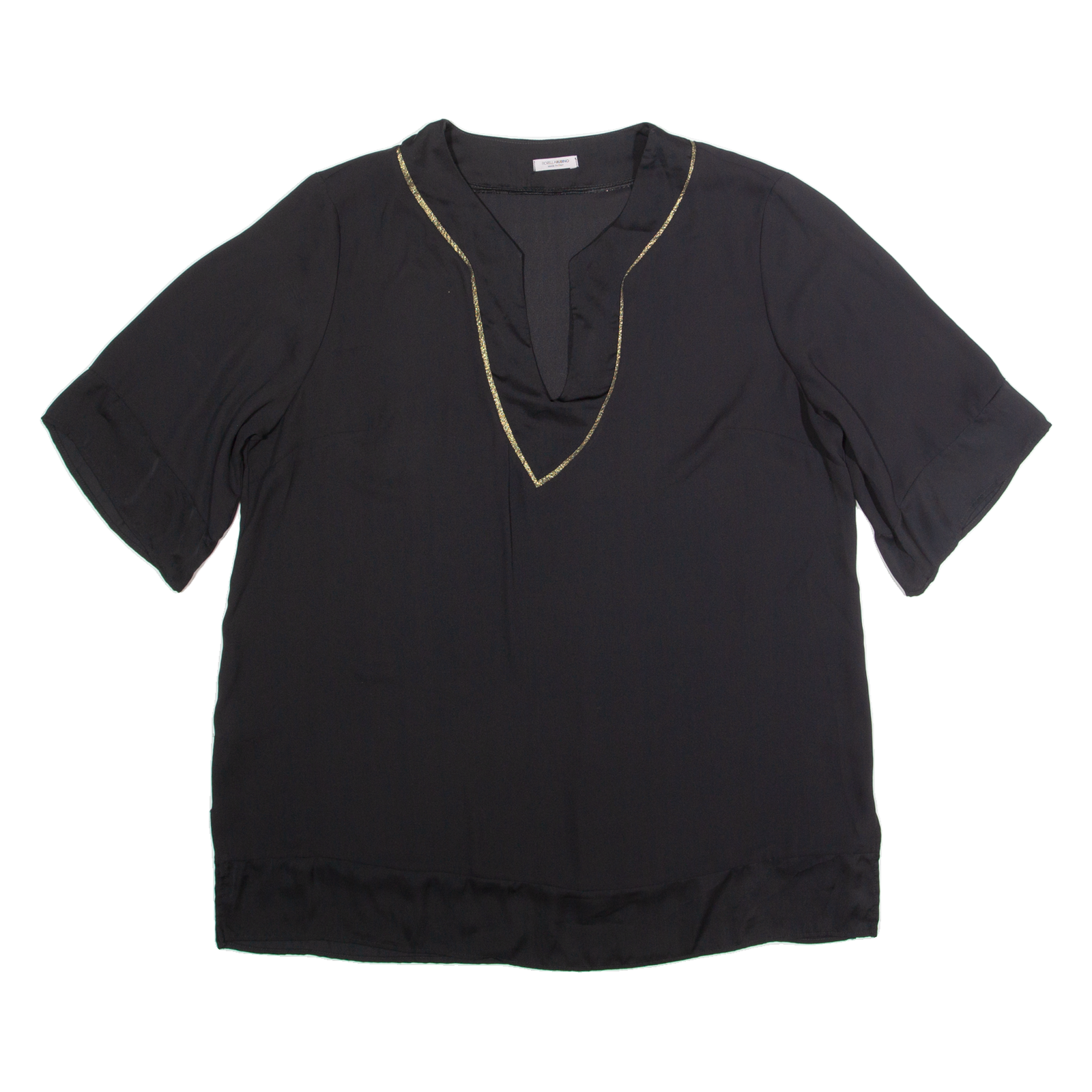 FIORELLA RUBINO Womens Oversized Blouse Black V-Neck M Refurbished - N/A refurbished available on Cerqular