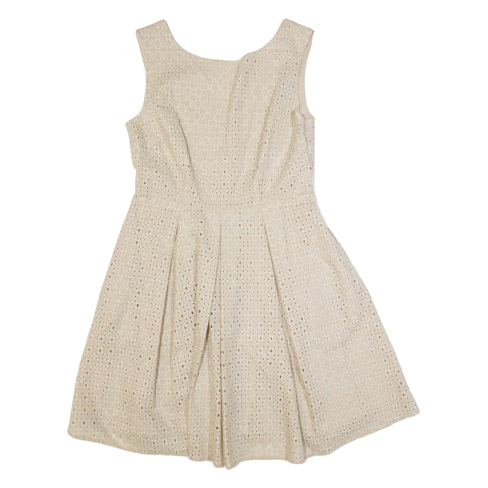 MINT VELVET Womens Skater Dress Beige Sleeveless Knee Length UK 12 Refurbished - N/A refurbished available on Cerqular