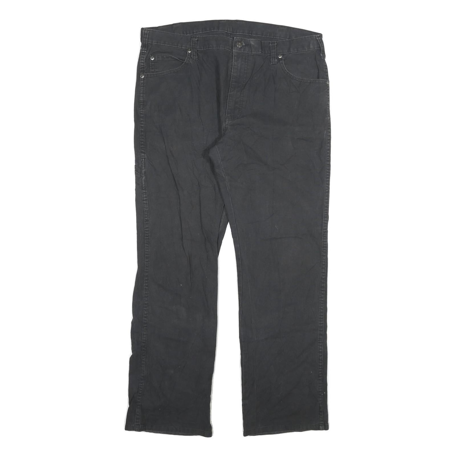 DICKIES Mens Regular Fit Black Denim Jeans Cotton Blend W36 L32 Workwear Zip Refurbished - N/A refurbished available on Cerqular