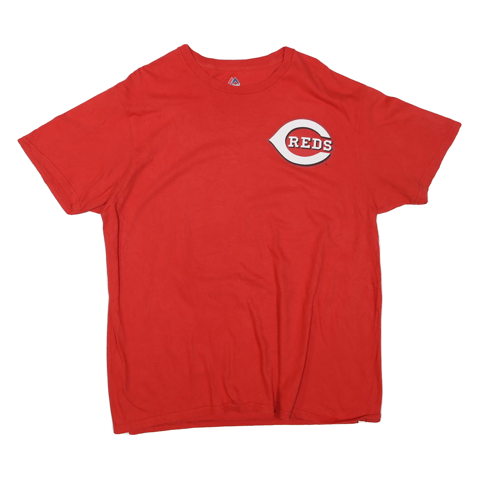 MAJESTIC Mens Red Cincinnati Reds Puig Graphic T-Shirt XL Short Sleeve Crew Neck Refurbished - N/A refurbished available on Cerqular