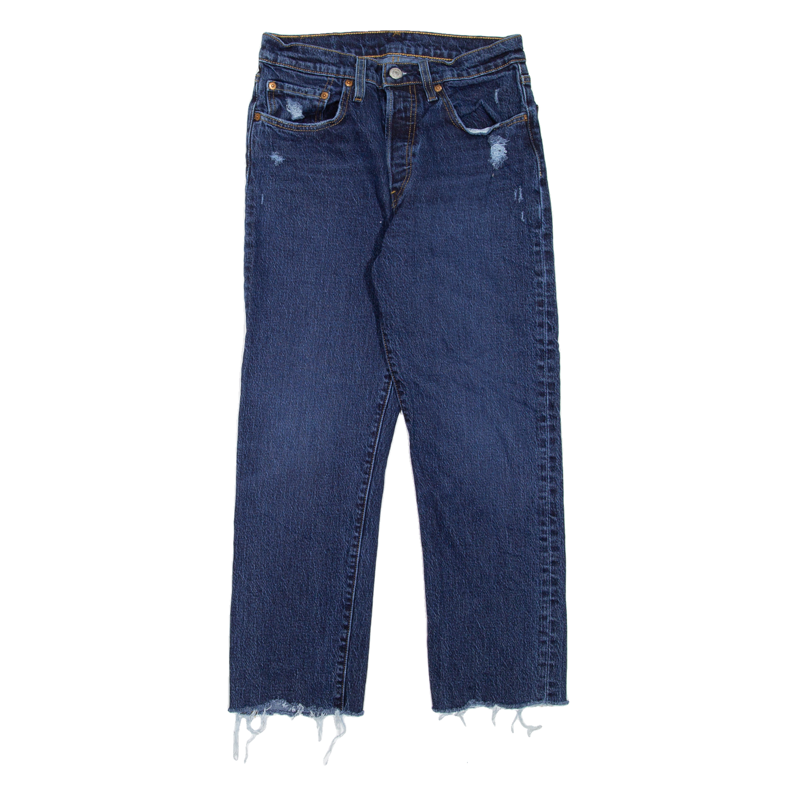 LEVI'S 501 Jeans Distressed Womens Blue Regular Straight W27 L23 Refurbished - N/A refurbished available on Cerqular