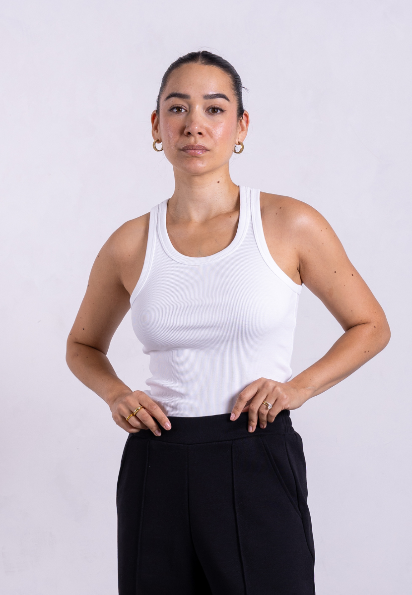 Organic Cotton Ribbed Tank Top, White | Size: XXXL Refurbished - N/A (Note: It's possible that "Pantee" refurbished available on Cerqular