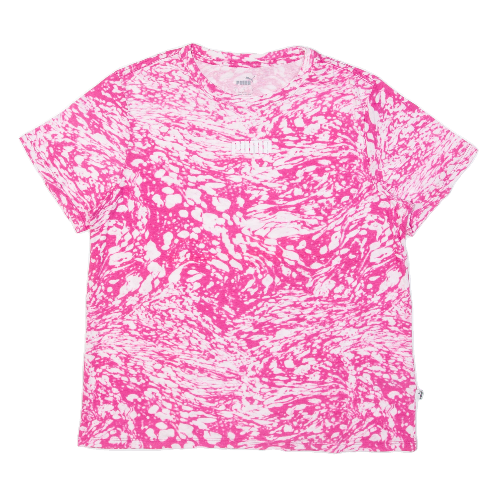 PUMA Crazy Patterned Womens Tie Dye T-Shirt Pink L Refurbished - N/A refurbished available on Cerqular