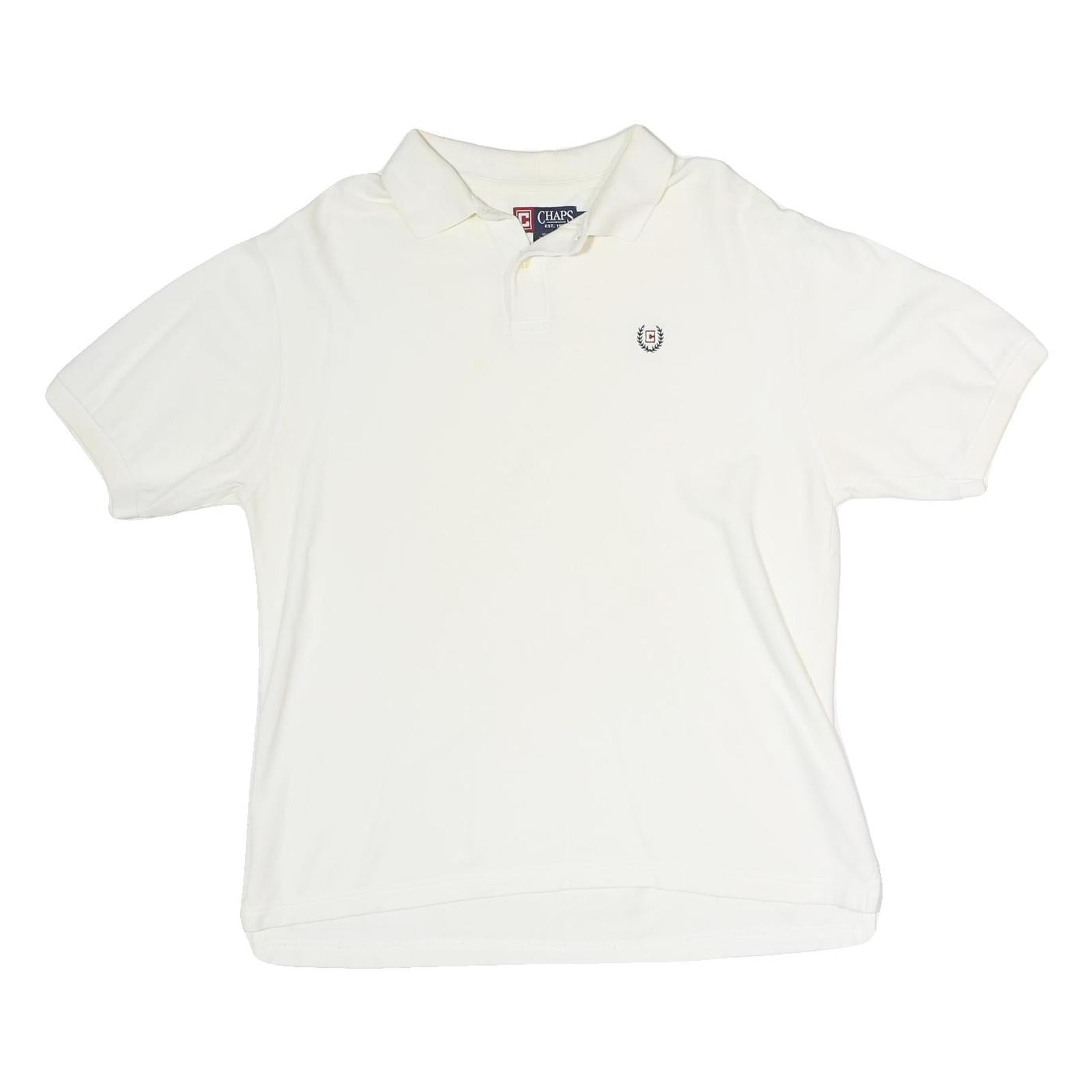 CHAPS Womens White Short Sleeve Plain Polo Shirt M Cotton Classic Fit Refurbished - N/A refurbished available on Cerqular