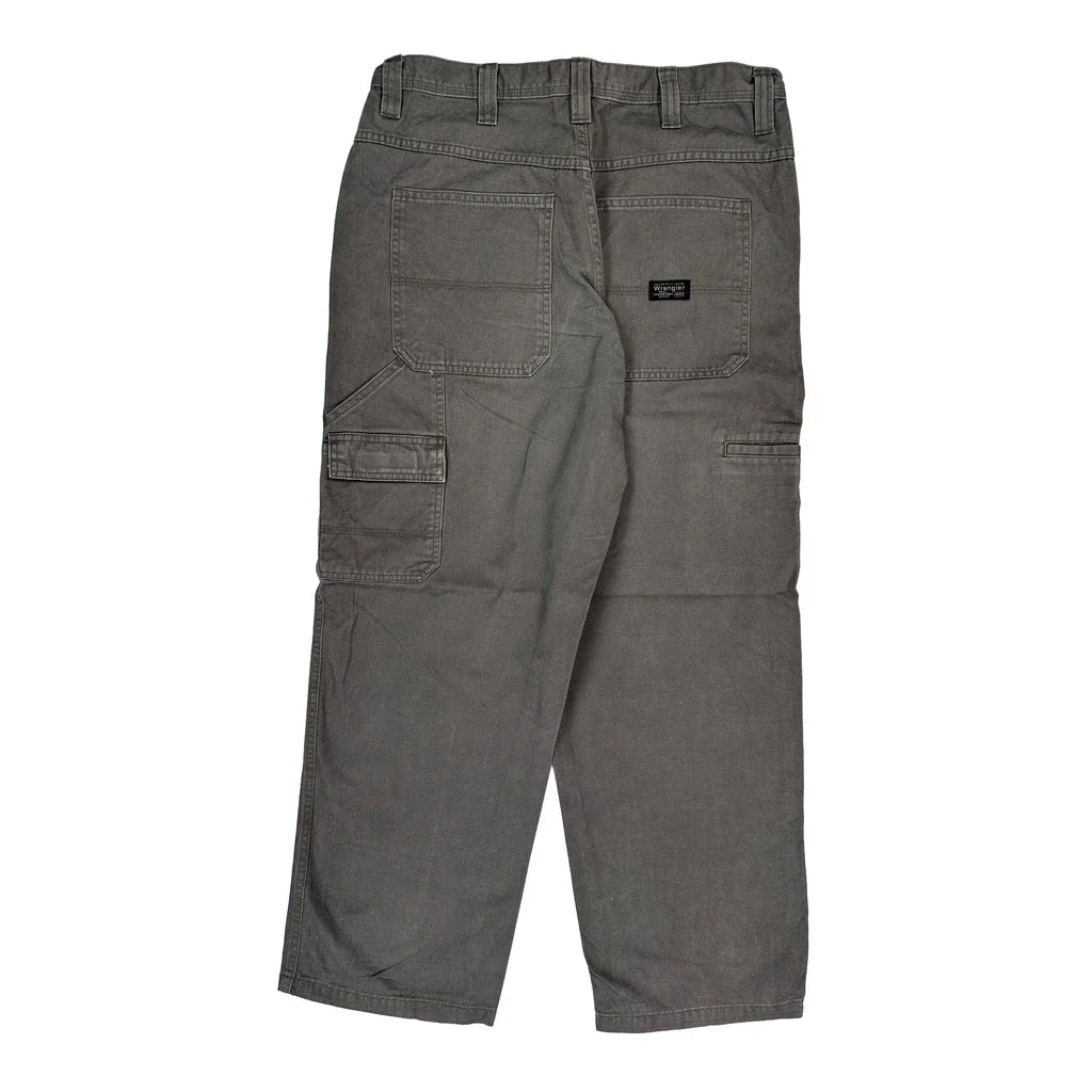 Wrangler Cargo Trousers - 34W 30L Grey Cotton Refurbished - Thrifted (note: this is a term often used to describe second- refurbished available on Cerqular