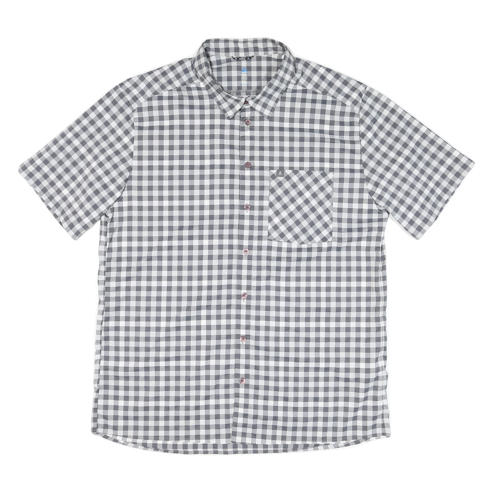 ODLO Mens Black & White Check Shirt 2XL Polyester Blend Casual Short Sleeve Refurbished - N/A refurbished available on Cerqular