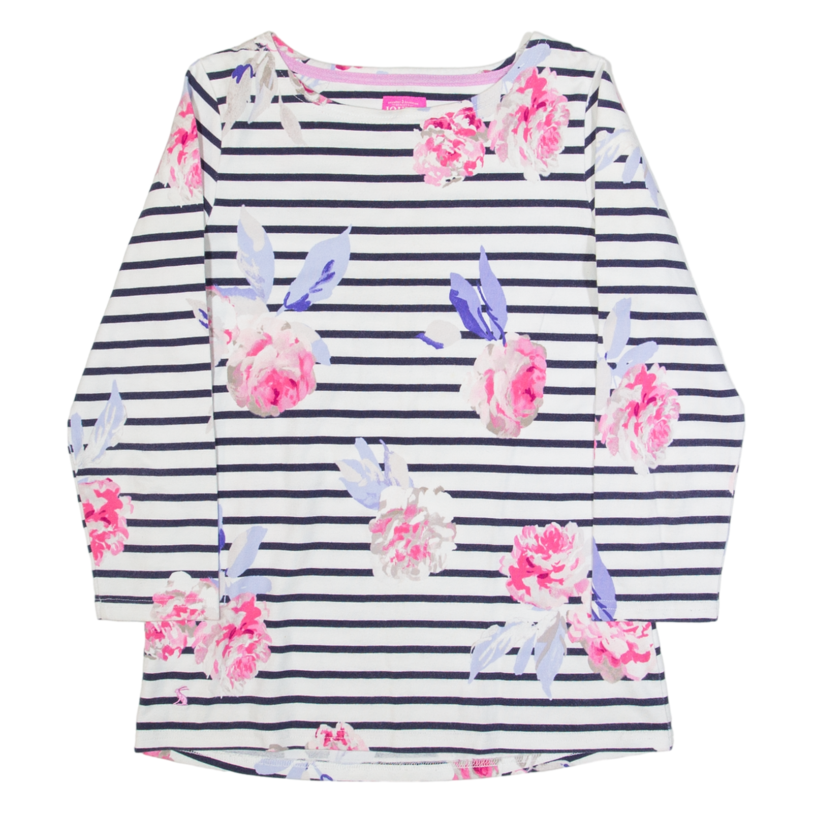 JOULES Womens Patterned Jumper White Striped Tight Knit UK 8 Refurbished - N/A refurbished available on Cerqular