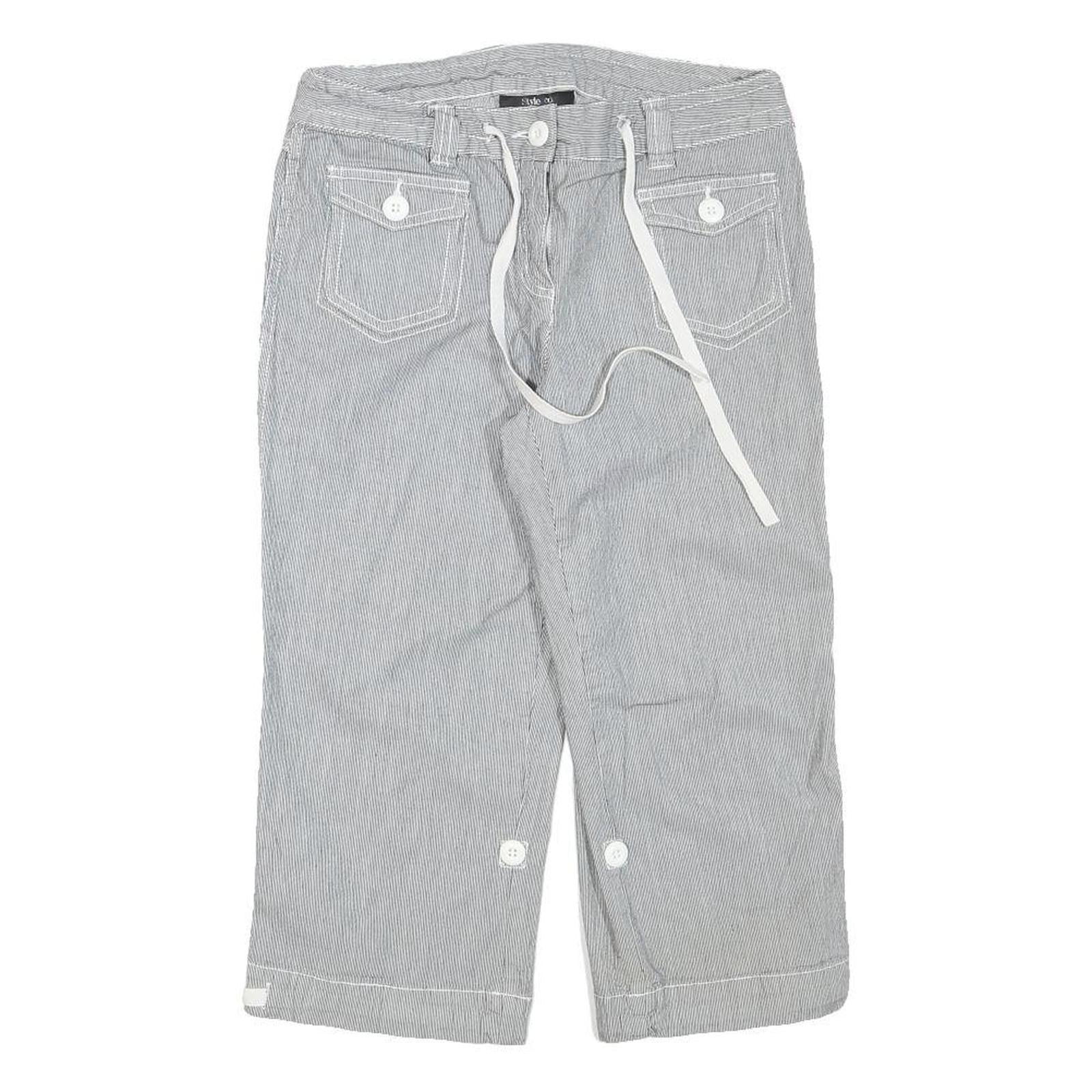 STYLE AND CO Womens Cotton Blend Blue Casual Shorts M W28 Button Pocket Refurbished - N/A refurbished available on Cerqular