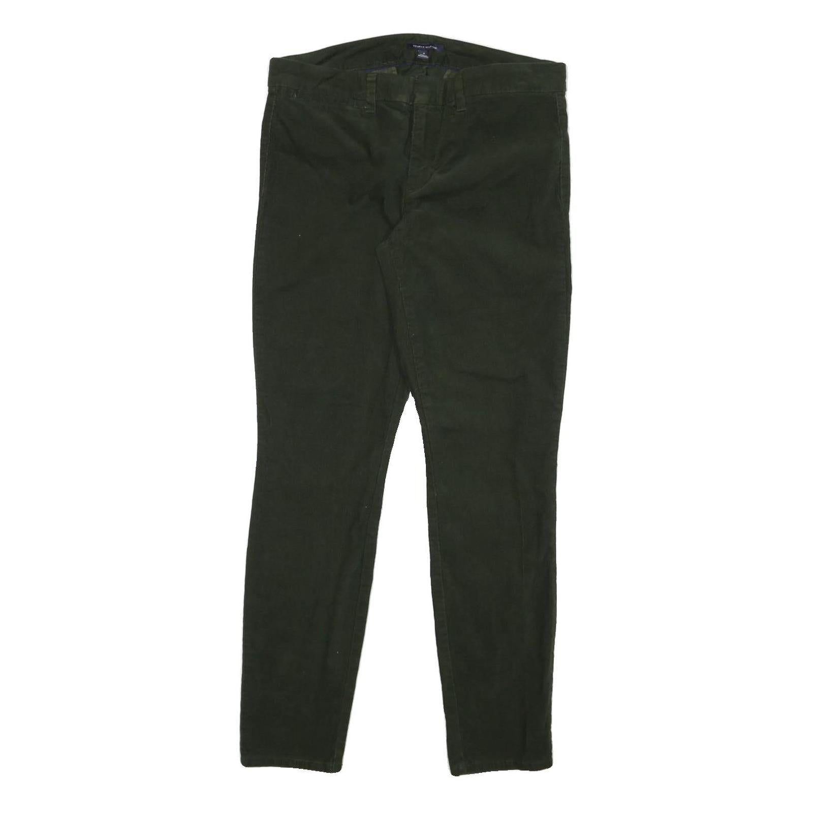 TOMMY HILFIGER Womens Cotton Blend Slim Dark Green Trousers W32 L29 Stylish Fit Refurbished - N/A refurbished available on Cerqular