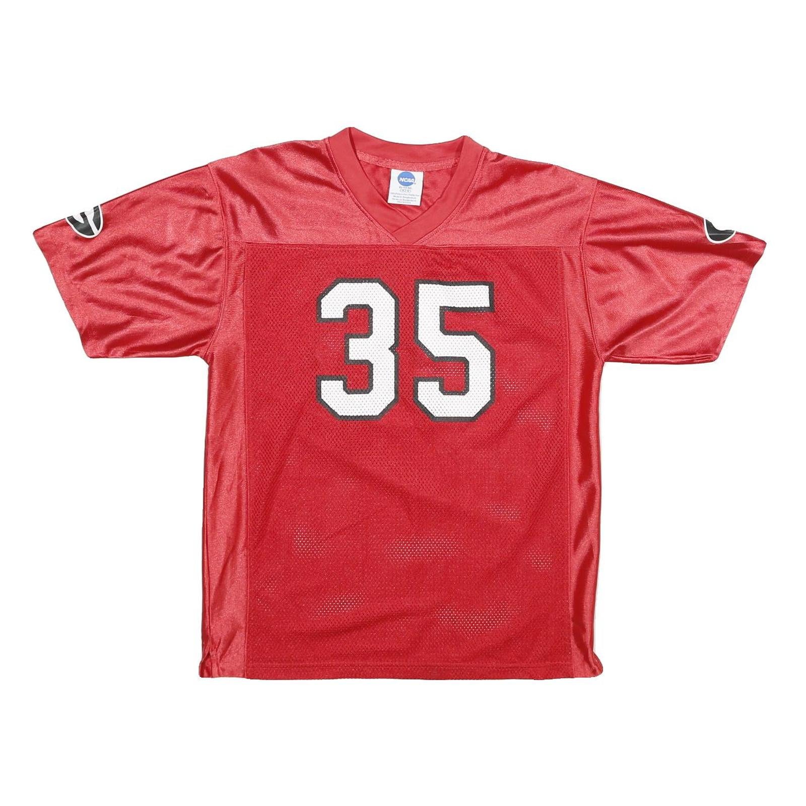 NCAA Mens Red Football Style T-Shirt M Short Sleeve V-Neck Sports Number 35 Refurbished - N/A refurbished available on Cerqular