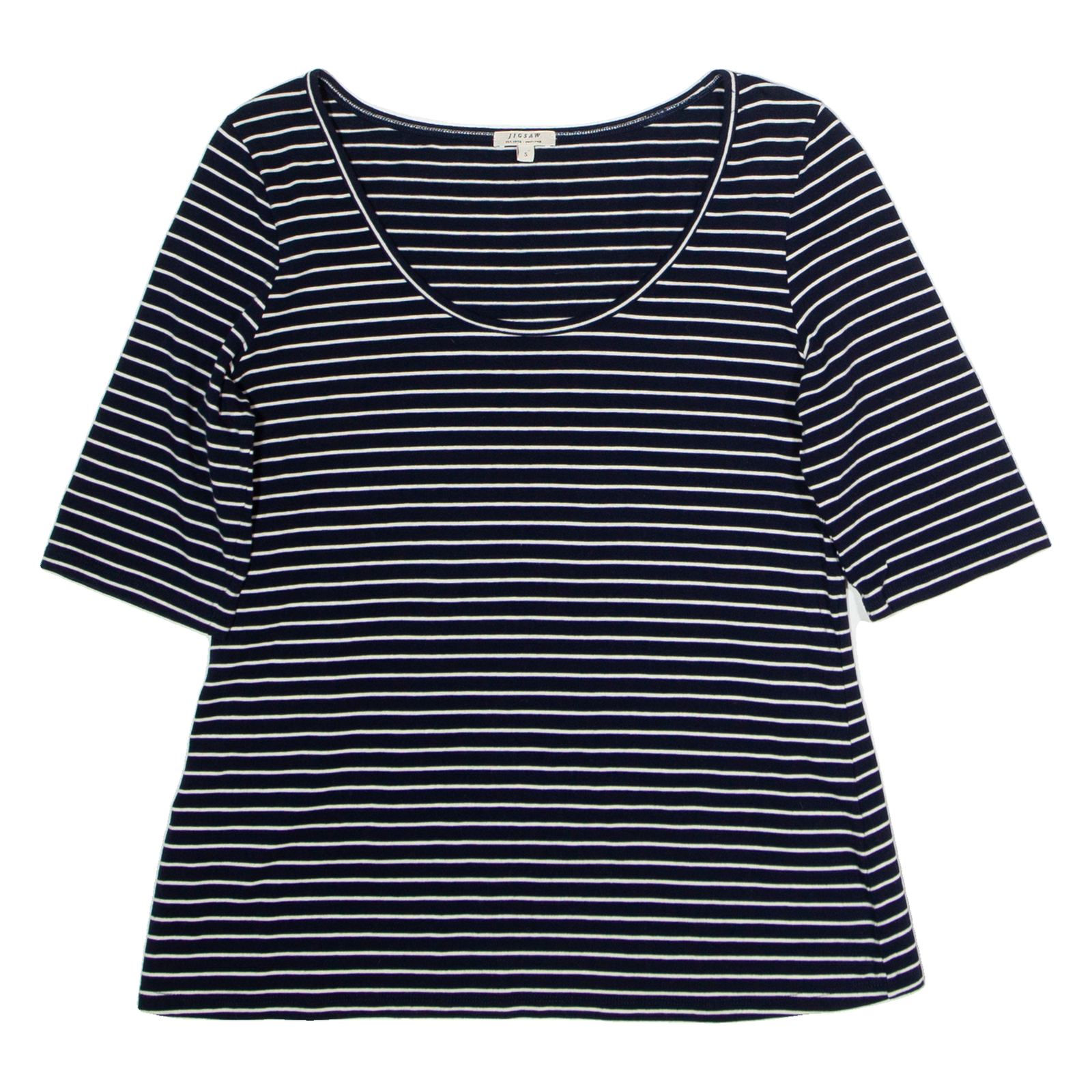 JIGSAW Striped Womens T-Shirt Blue S Refurbished - N/A refurbished available on Cerqular