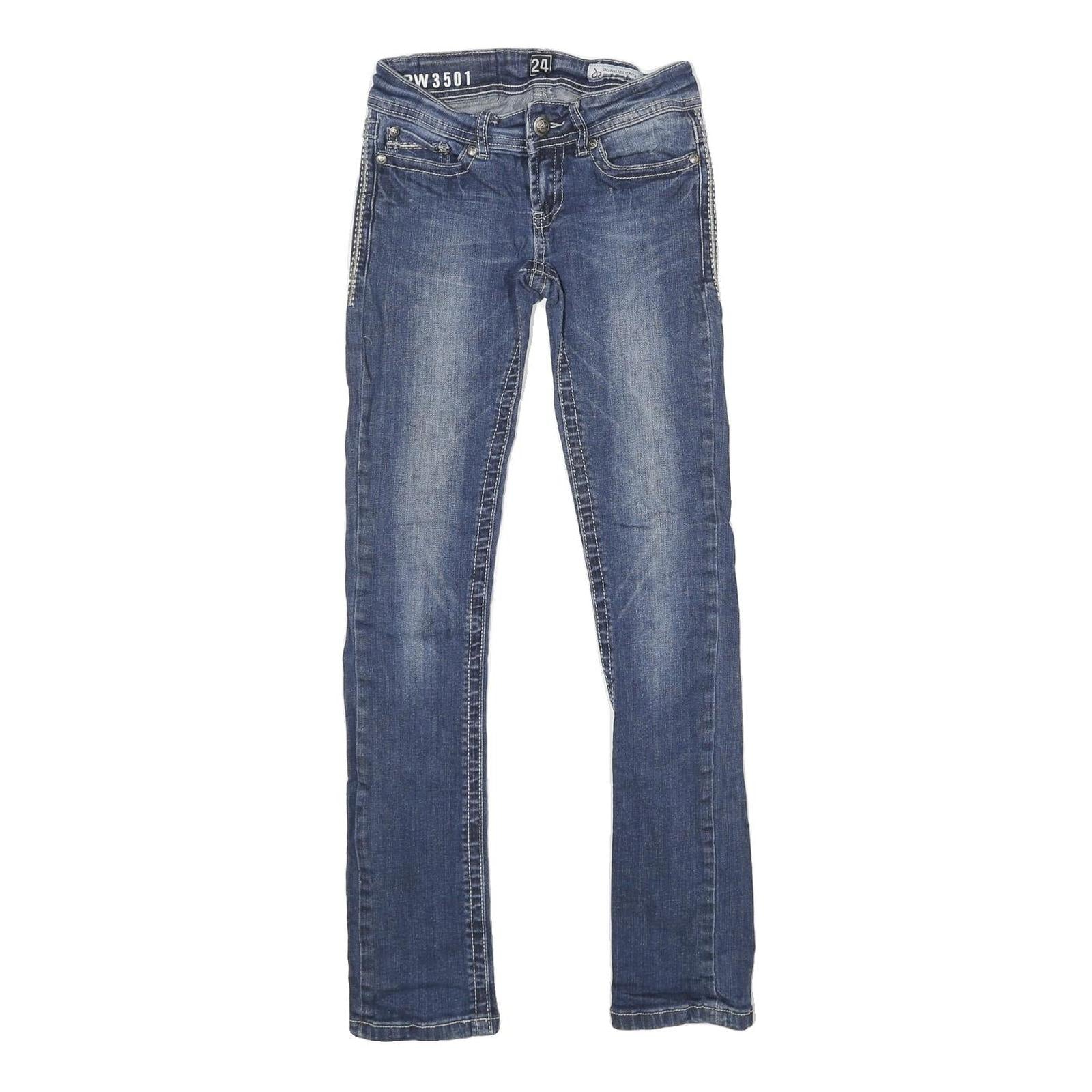 J RAG Womens Jeans Blue Slim Skinny Denim Medium W24 L30 Stylish Embellished Refurbished - N/A refurbished available on Cerqular