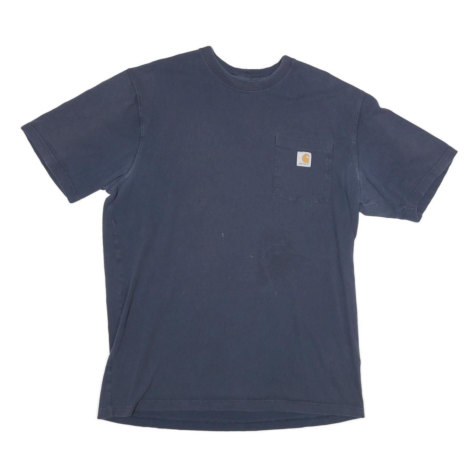 CARHARTT Mens Blue Pocket T-Shirt L Short Sleeve Crew Neck Cotton Blend Casual Refurbished - N/A refurbished available on Cerqular