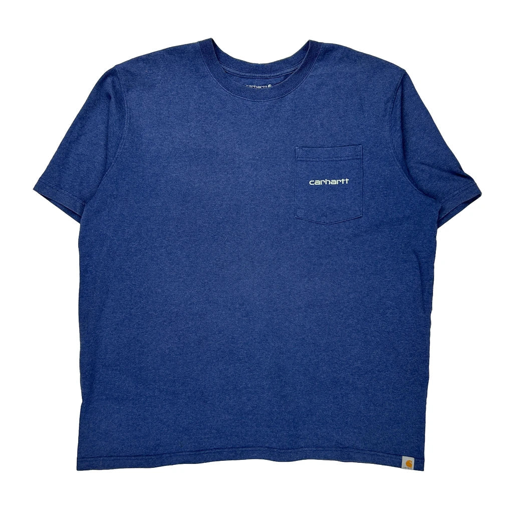 Buy Carhartt Graphic T-Shirt - 2XL Blue Cotton Refurbished - $29.47 Carhartt Graphic T-Shirt - 2XL Blue Cotton Refurbished - Thrifted (note: this is a term often used to describe second- refurbished available on Cerqular