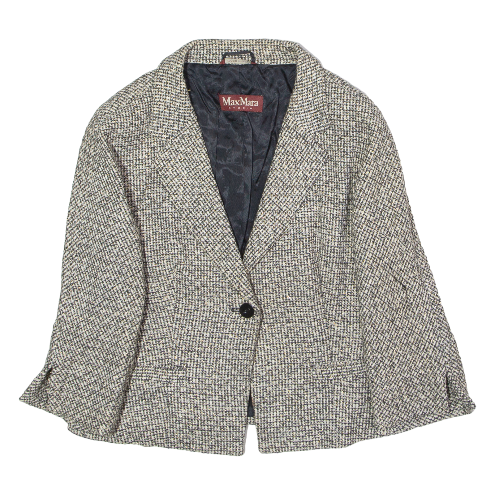 MAX MARA STUDIO Womens Blazer Jacket Cream Knit Wool UK 14 Refurbished - N/A refurbished available on Cerqular