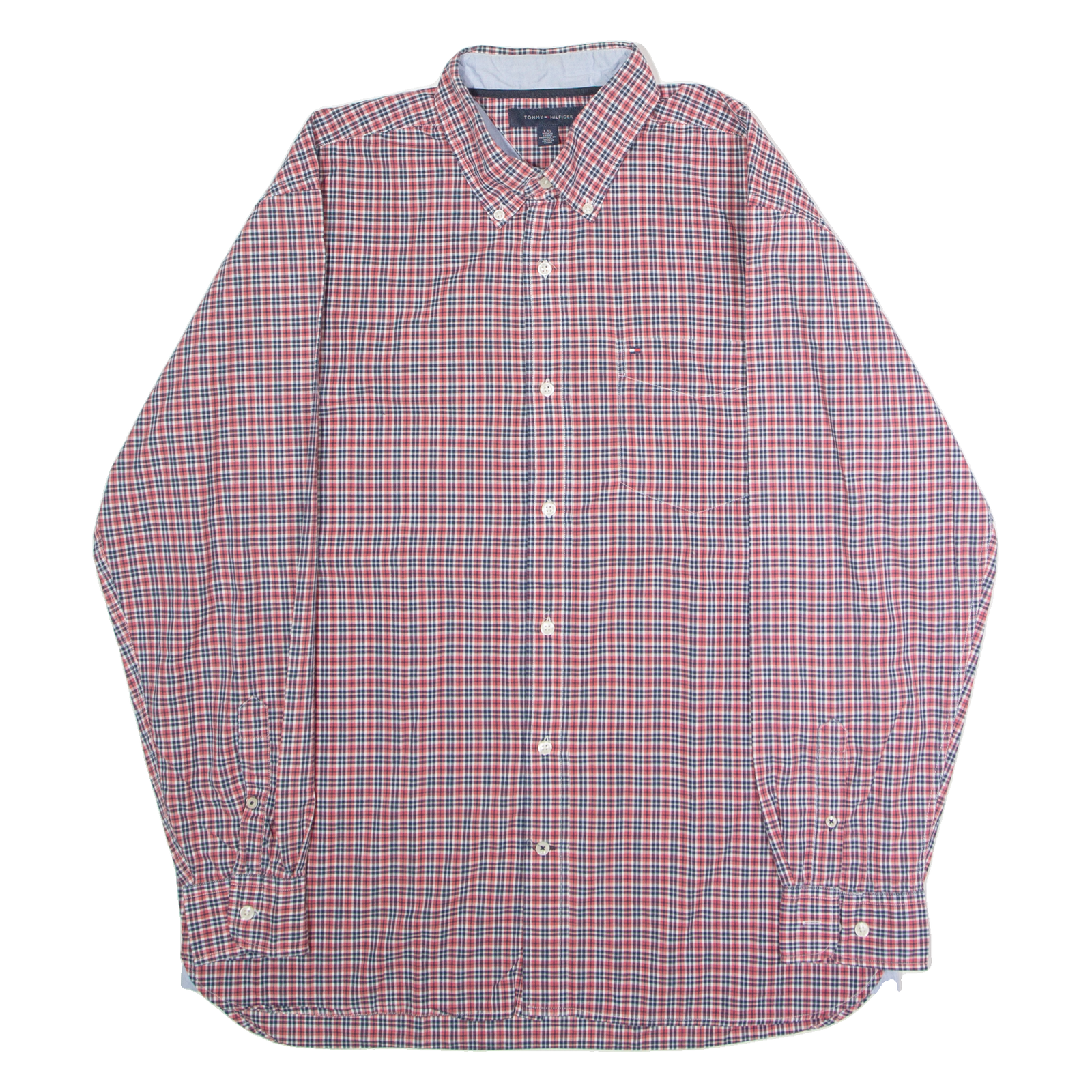 TOMMY HILFIGER Mens Shirt Red Check Long Sleeve L Refurbished - N/A refurbished available on Cerqular