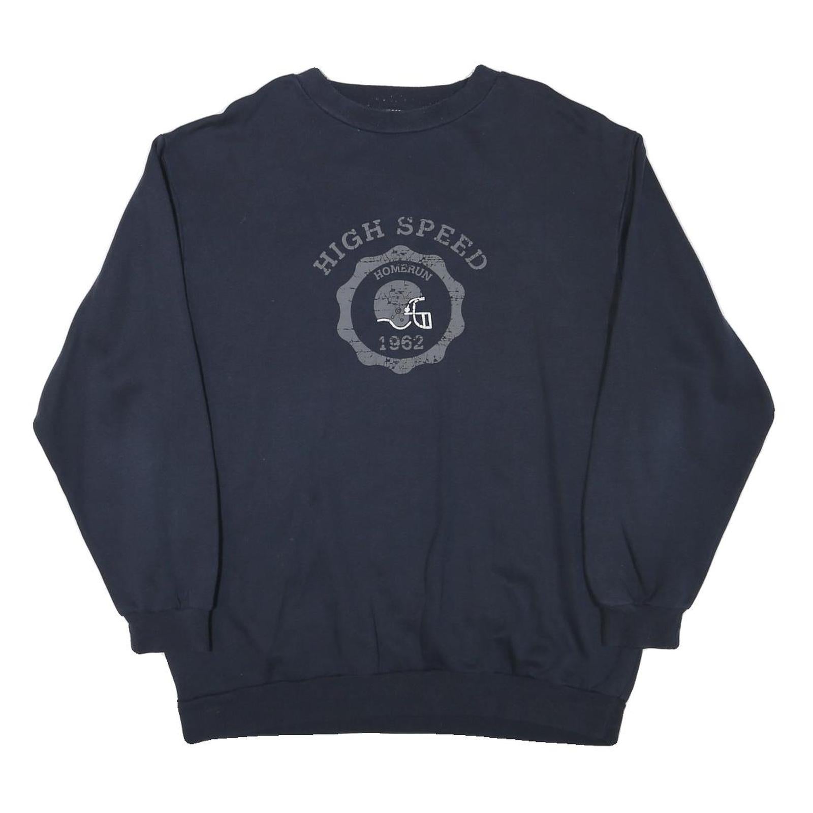 SPORTSWEAR Mens Navy Blue High Speed Graphic Crew Neck Sweatshirt M Cotton Blend Refurbished - N/A refurbished available on Cerqular