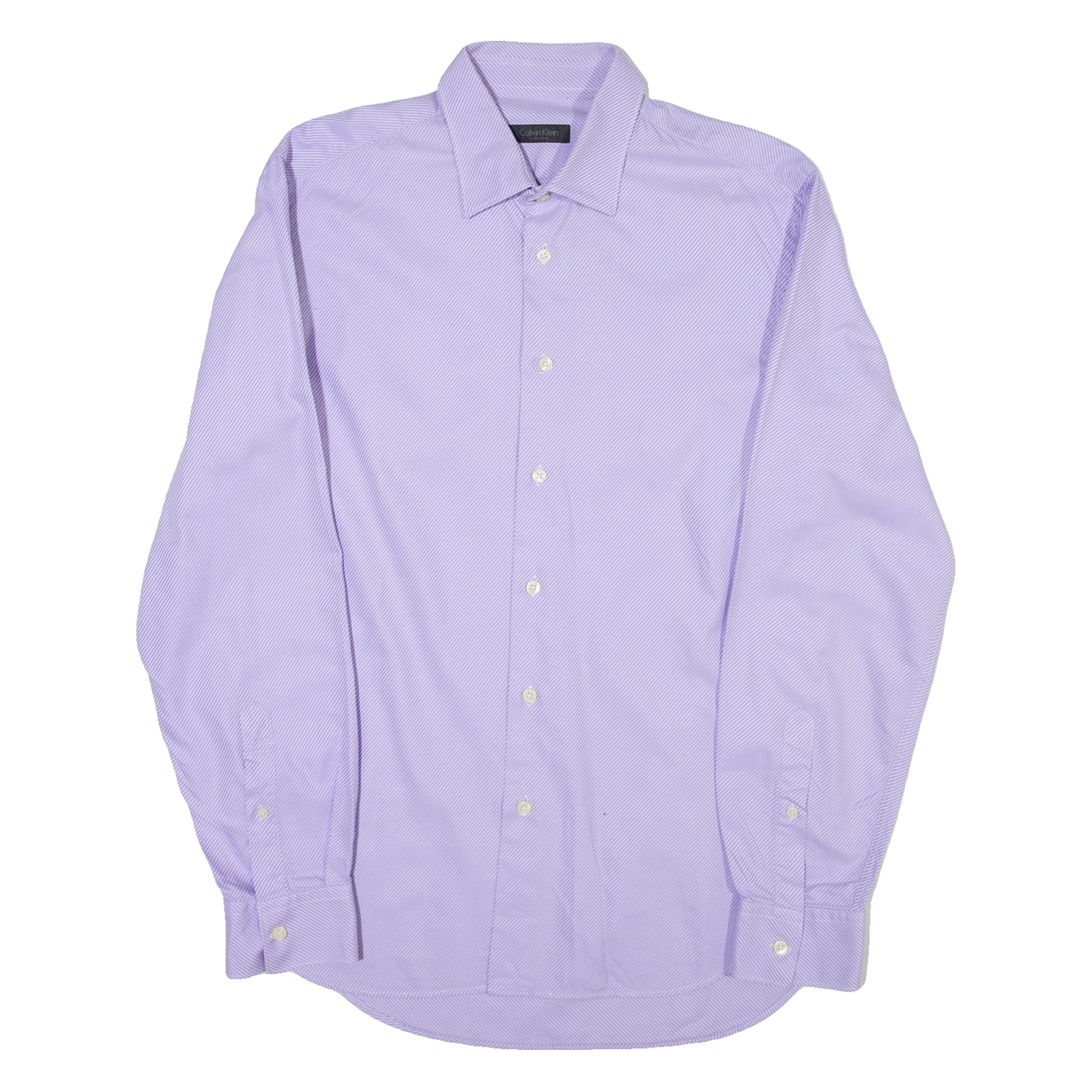 CALVIN KLEIN Mens Shirt Purple Striped Long Sleeve M Refurbished - N/A refurbished available on Cerqular