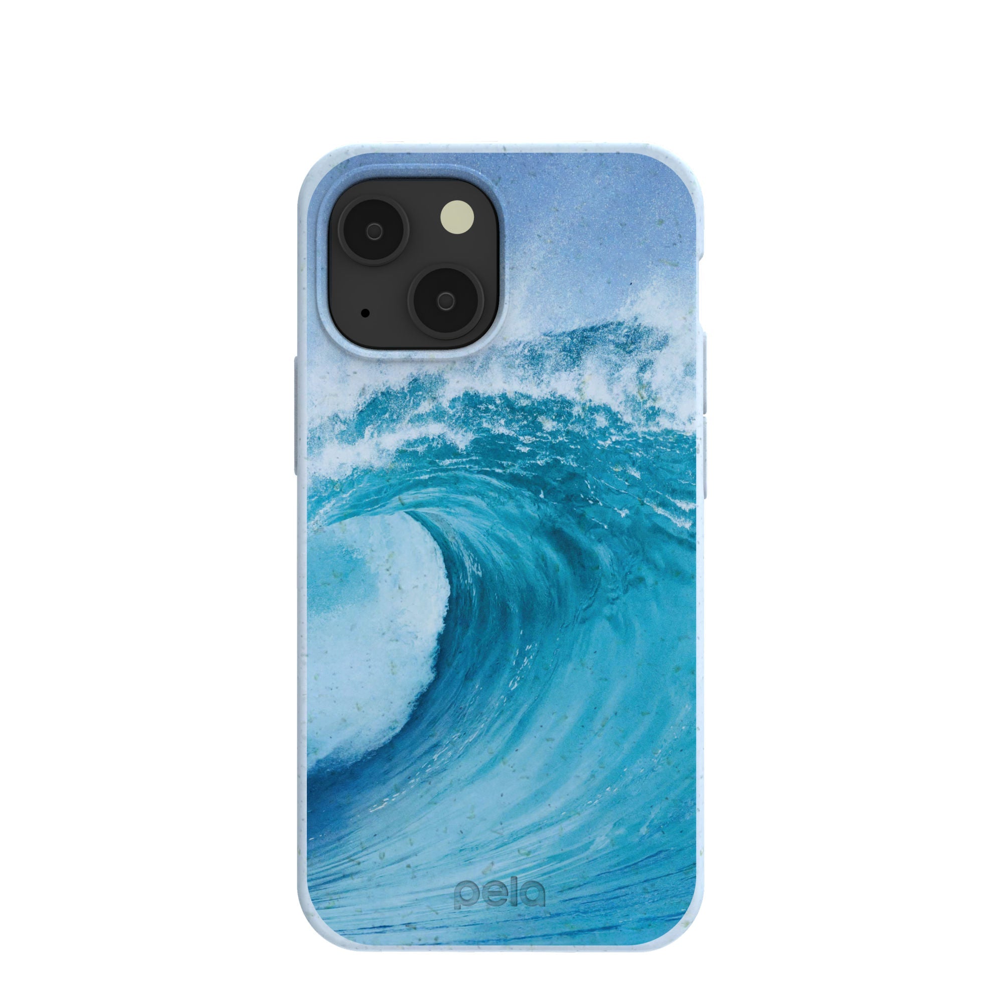 Powder Blue Big Wave iPhone 13 Mini Case Refurbished - Pela Case refurbished available on Cerqular