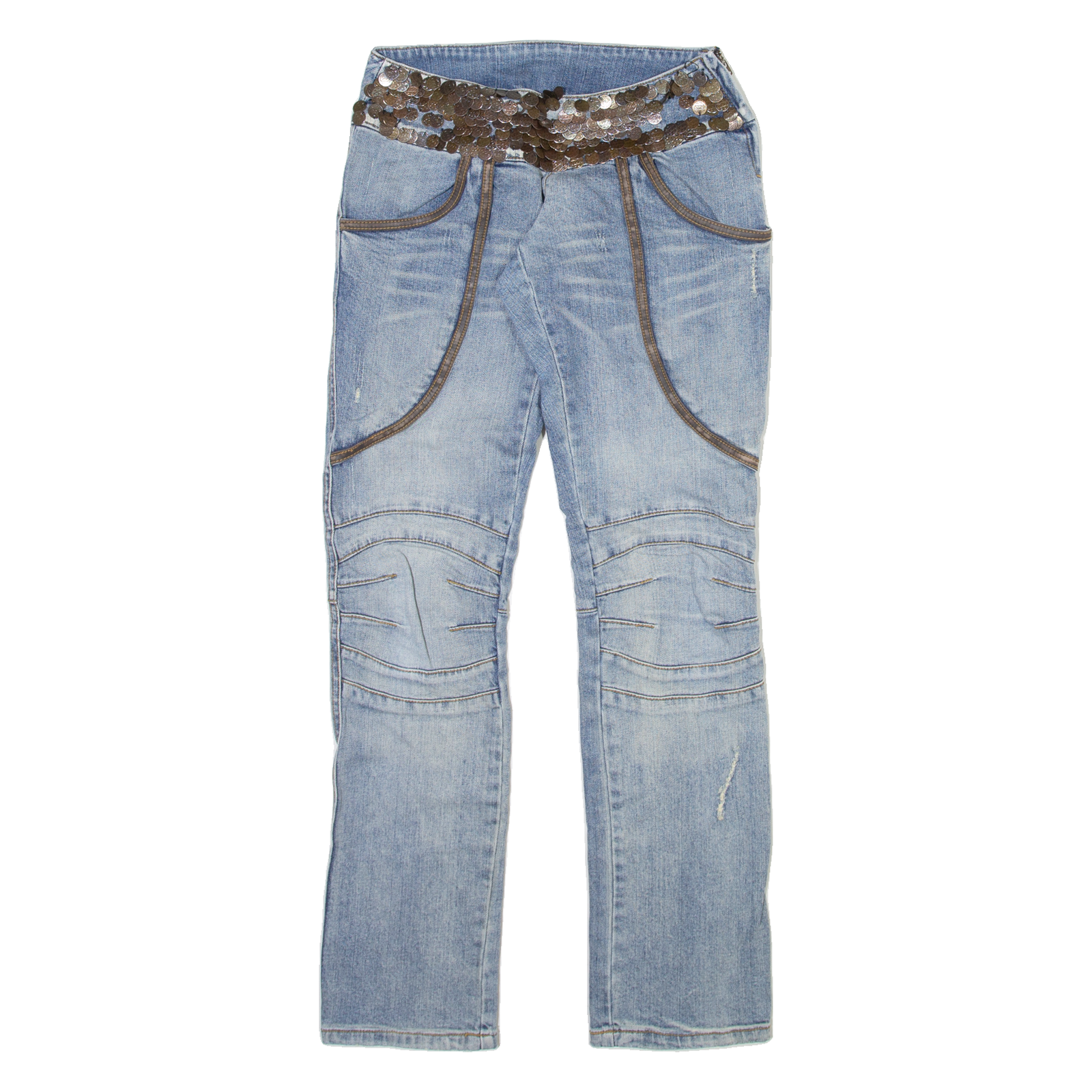 POIS Low Waist Distressed Womens Jeans Blue Slim Skinny Stone Wash W26 L31 Refurbished - N/A refurbished available on Cerqular
