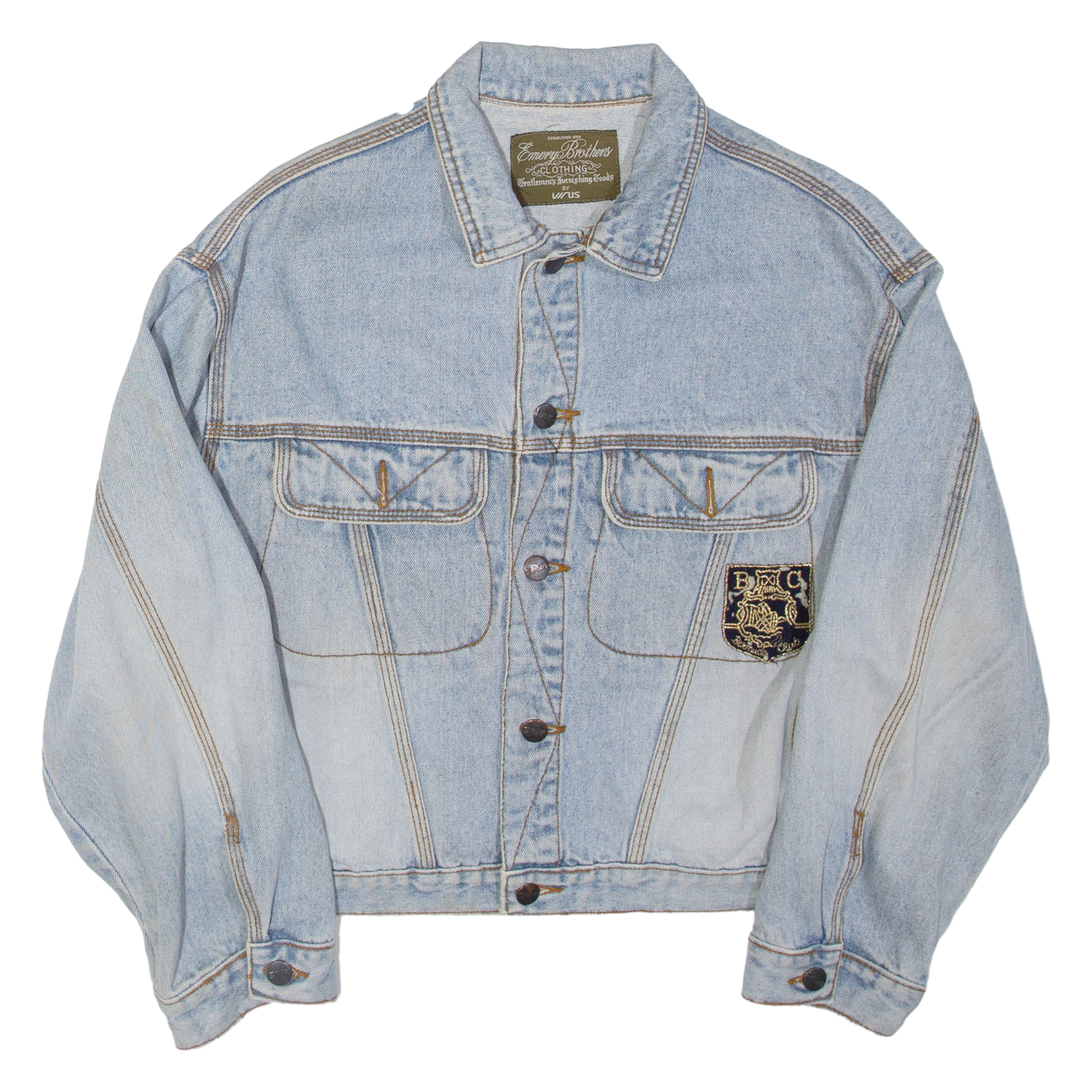 EMERY BROTHERS Cropped Womens Denim Jacket Blue L Refurbished - N/A refurbished available on Cerqular