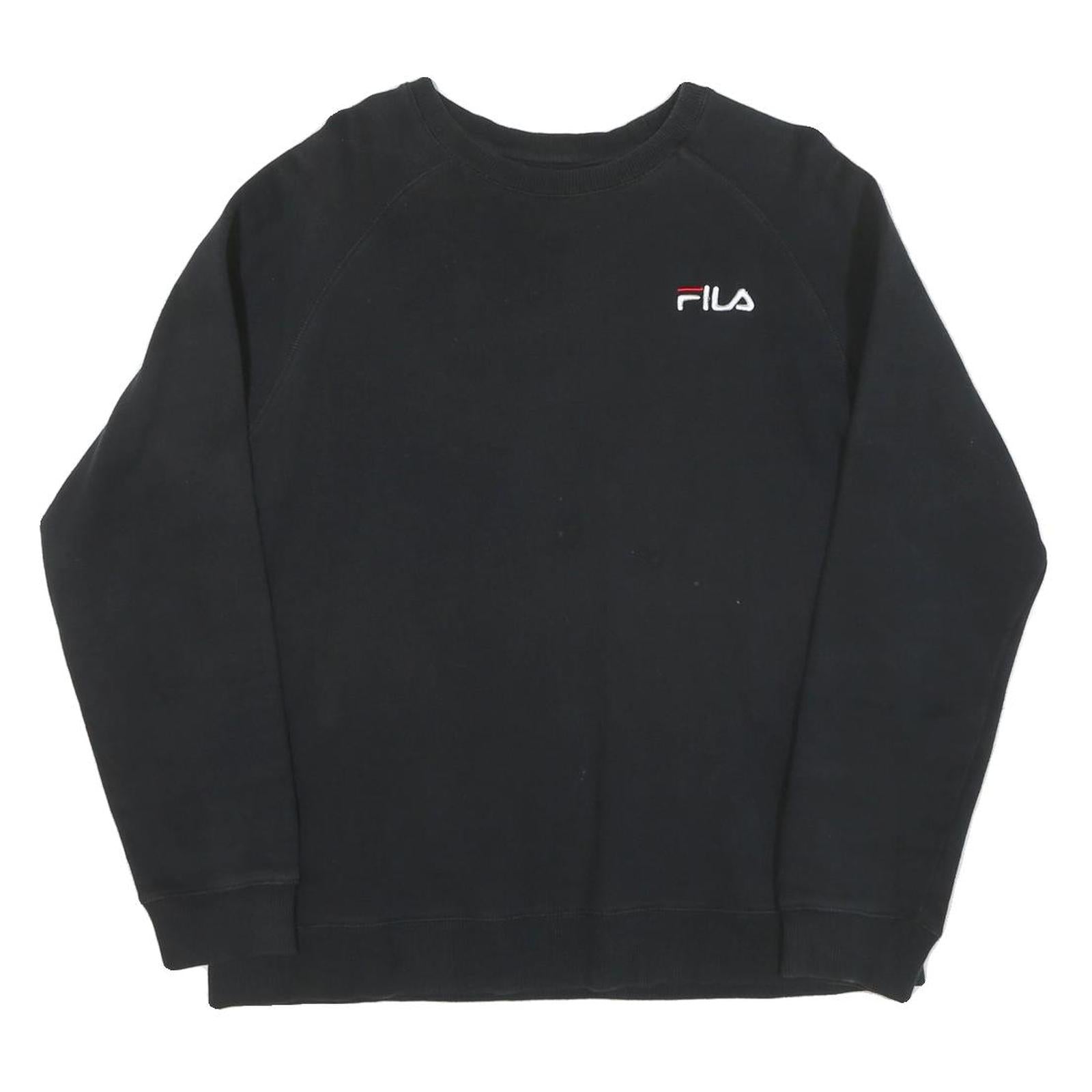 FILA Mens Black Cotton Crew Neck S Sweatshirt Logo Embroidered Casual Refurbished - N/A refurbished available on Cerqular