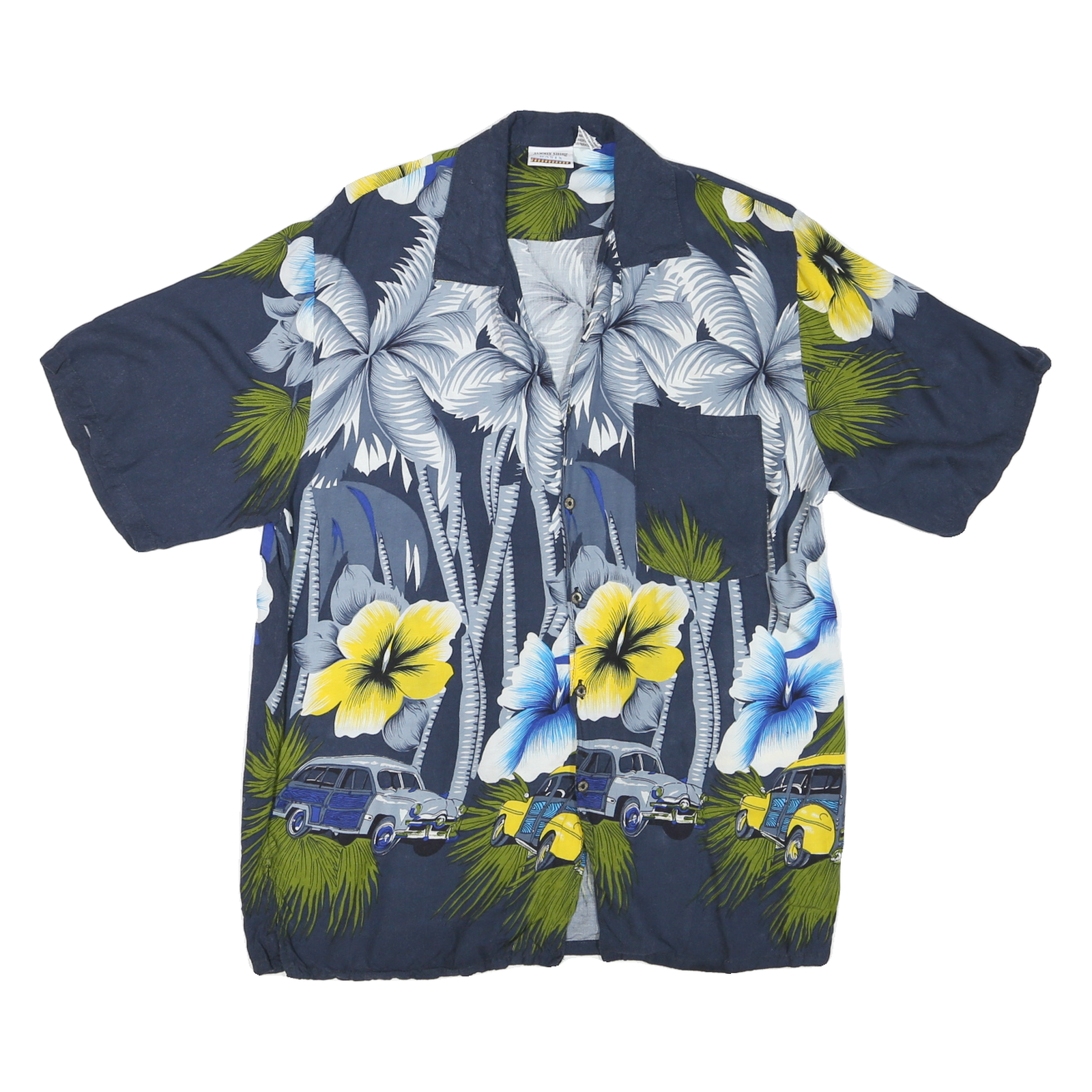 Buy Mens Navy Blue Hawaiian Shirt M Cotton Blend Floral Palm Trees Cars Pattern Refurbished - $16.89 Mens Navy Blue Hawaiian Shirt M Cotton Blend Floral Palm Trees Cars Pattern Refurbished - N/A refurbished available on Cerqular
