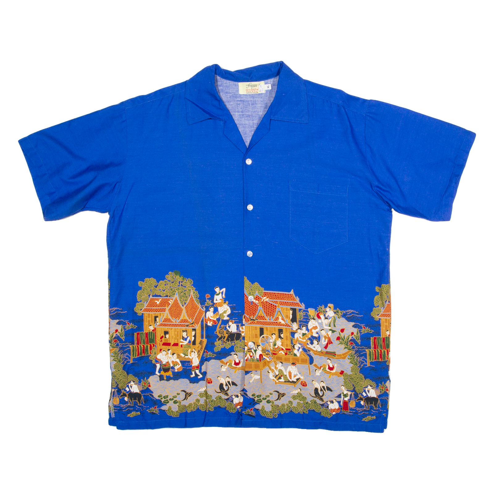 FRAPPE Mens Shirt Blue Crazy Pattern XL Refurbished - N/A refurbished available on Cerqular