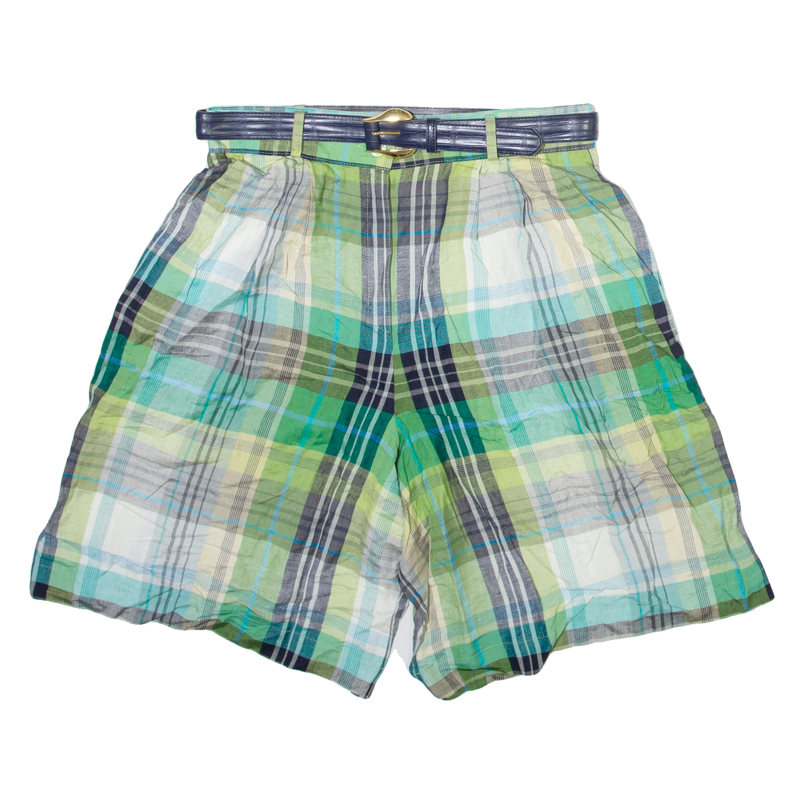 BIANCA Womens Casual Shorts Green Relaxed Check M W30 Refurbished - N/A refurbished available on Cerqular