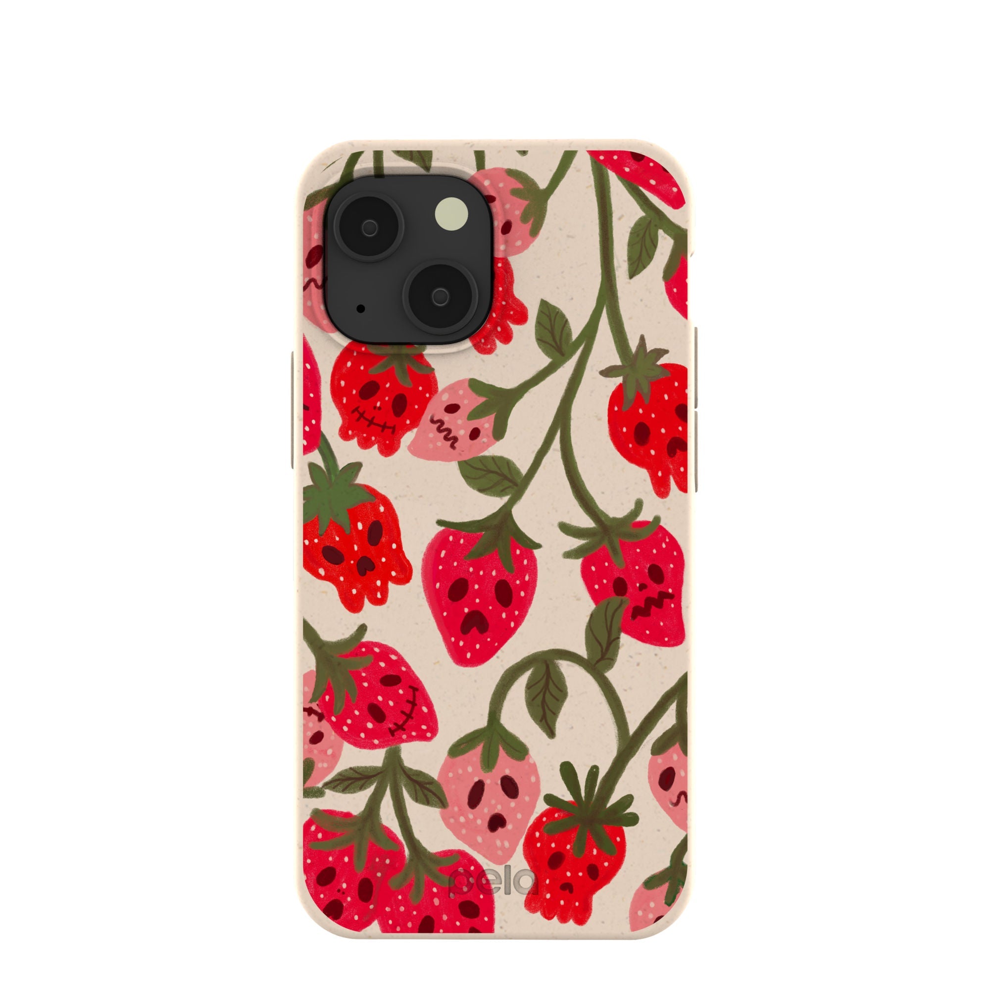 Seashell Strawboories iPhone 13 Mini Case Refurbished - Pela Case refurbished available on Cerqular