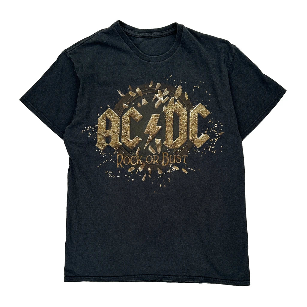 Buy Rock Or Bust 2015 Ac/Dc Band T-Shirt - Medium Black Cotton Refurbished - $18.21 Rock Or Bust 2015 Ac/Dc Band T-Shirt - Medium Black Cotton Refurbished - Thrifted (note: this is a term often used to describe second- refurbished available on Cerqular
