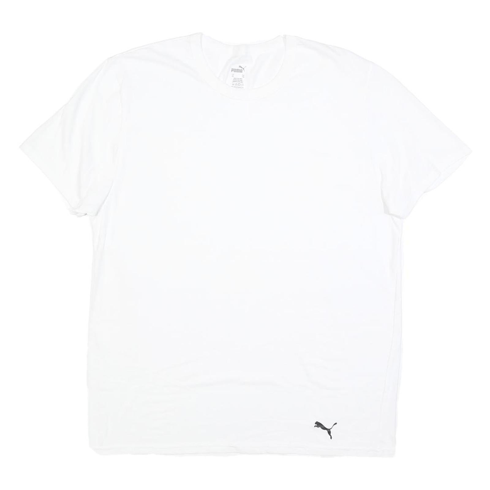 PUMA Mens White XL Classic Crew Neck Short Sleeve T-Shirt Cotton Blend Casual Refurbished - N/A refurbished available on Cerqular