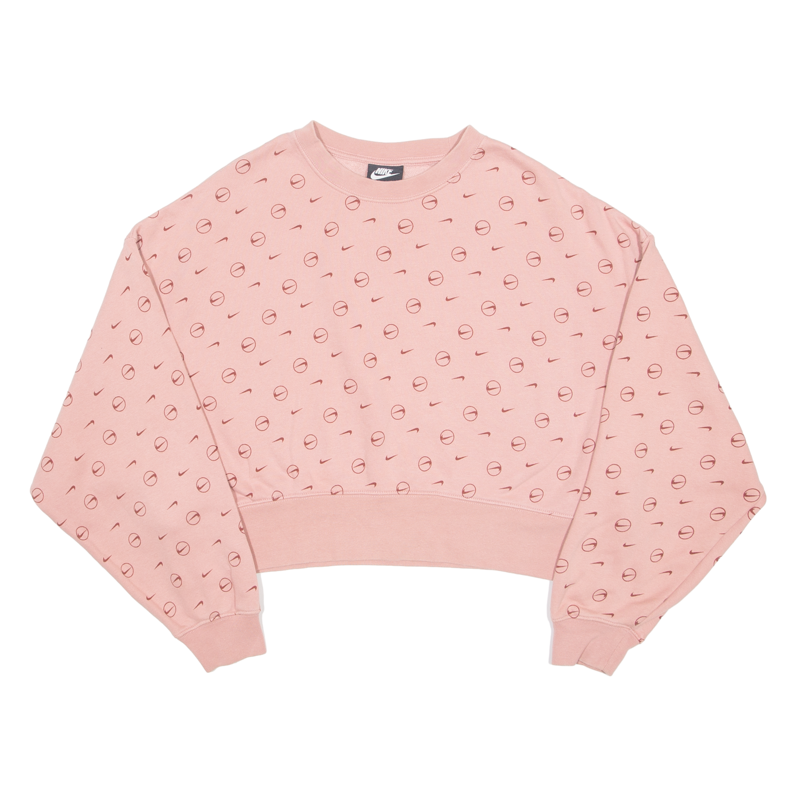NIKE Loose Fit Cropped Womens Sweatshirt Pink XS Refurbished - N/A refurbished available on Cerqular