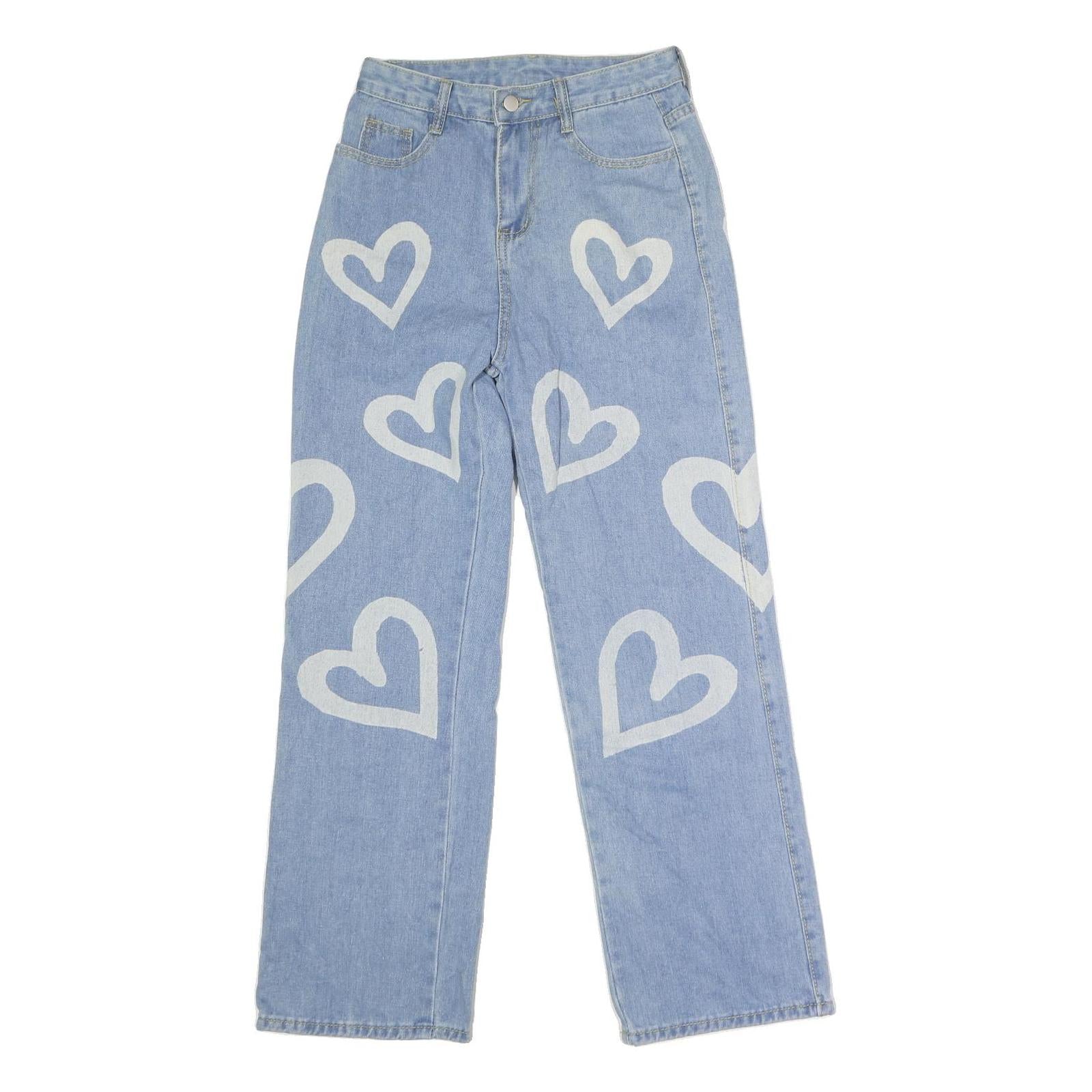 Buy Womens Blue Regular Fit Straight Leg Denim Light Jeans W27 L28 Heart Print Refurbished - $23.39 Womens Blue Regular Fit Straight Leg Denim Light Jeans W27 L28 Heart Print Refurbished - N/A refurbished available on Cerqular