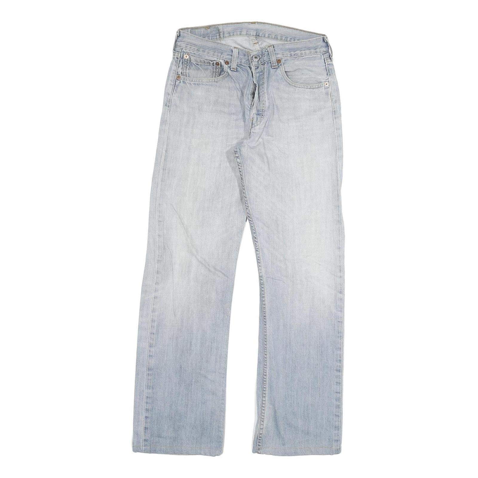 LEVI'S 501 Mens Jeans Blue Regular Straight Denim Light W28 L29 Classic Button Refurbished - N/A refurbished available on Cerqular
