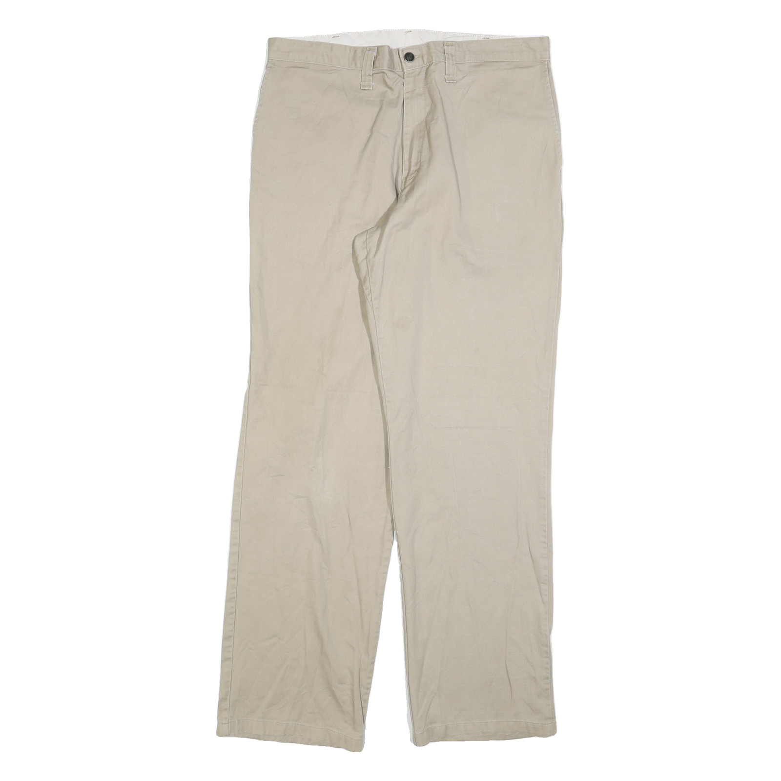DICKIES Mens Cotton Blend Beige Regular Fit Straight Leg Trousers W36 L34 Refurbished - N/A refurbished available on Cerqular