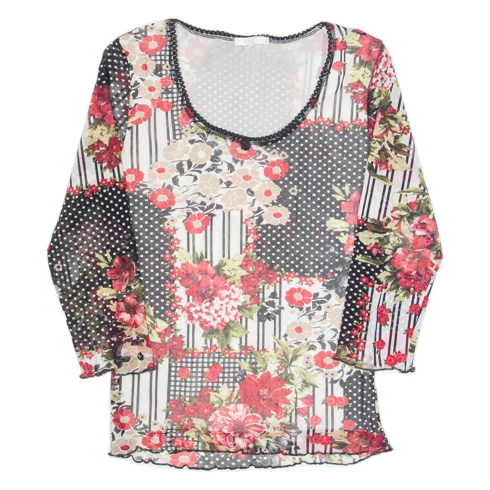 Buy ELLY Mesh Womens Printed Top Black Long Sleeve Floral M Refurbished - $16.89 ELLY Mesh Womens Printed Top Black Long Sleeve Floral M Refurbished - N/A refurbished available on Cerqular
