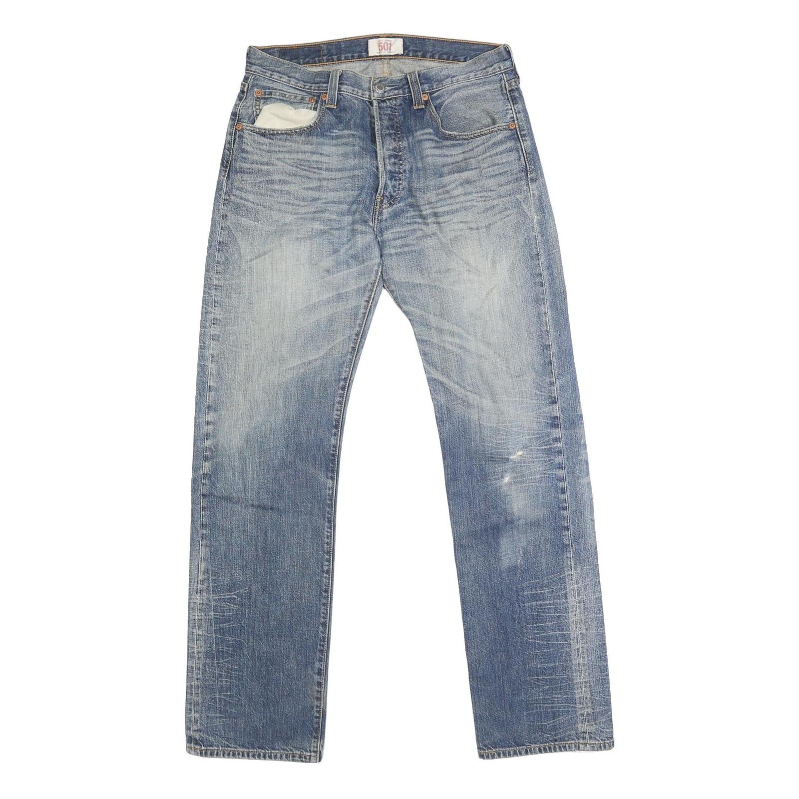 LEVI'S 501 Mens Jeans Blue Regular Straight Denim Medium W32 L32 Classic Fit Refurbished - N/A refurbished available on Cerqular