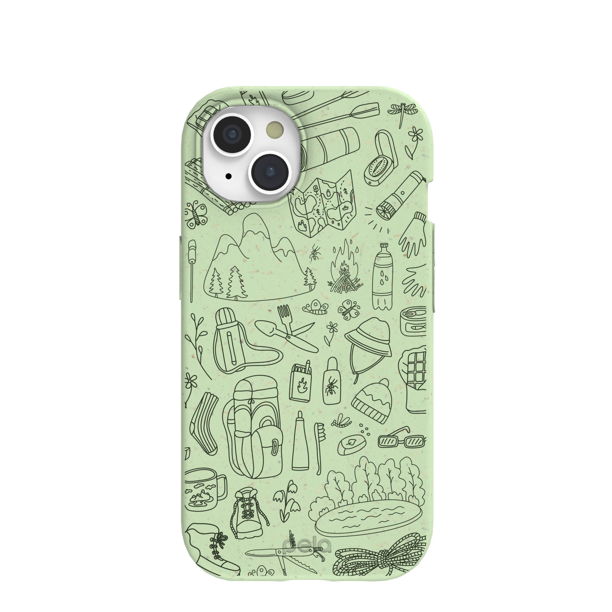 Sage Green Ready to Hike iPhone 15 Case Refurbished - Pela Case refurbished available on Cerqular